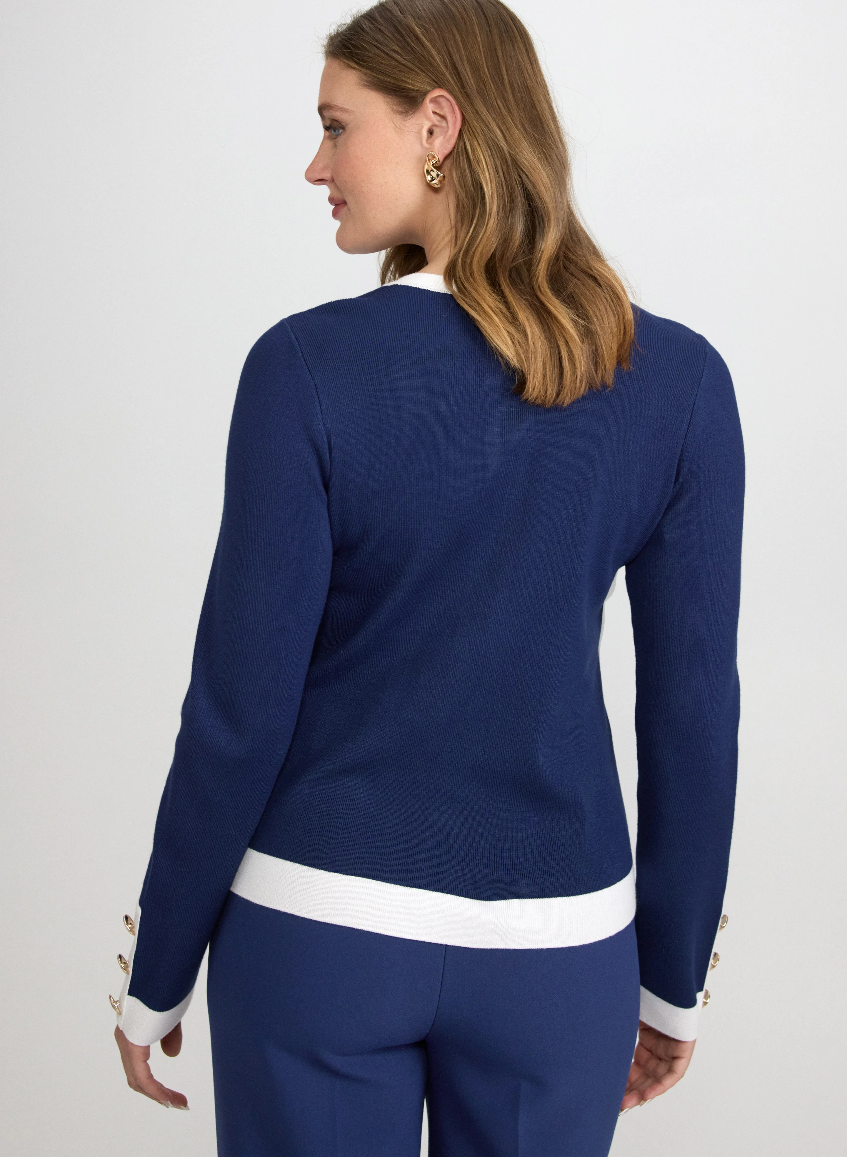 Colour Block Zip-Up Cardigan - Image 4