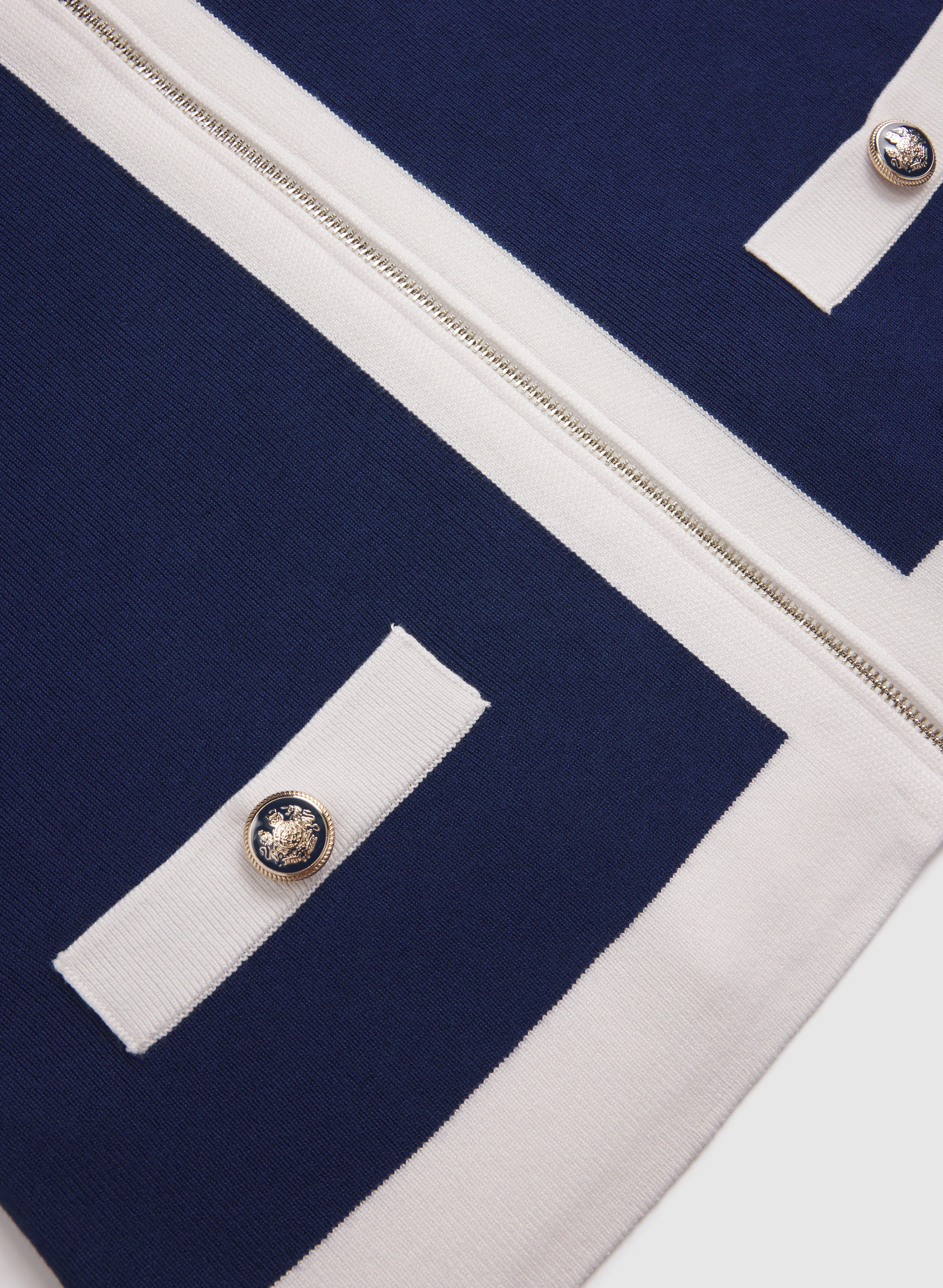 Colour Block Zip-Up Cardigan - Image 7