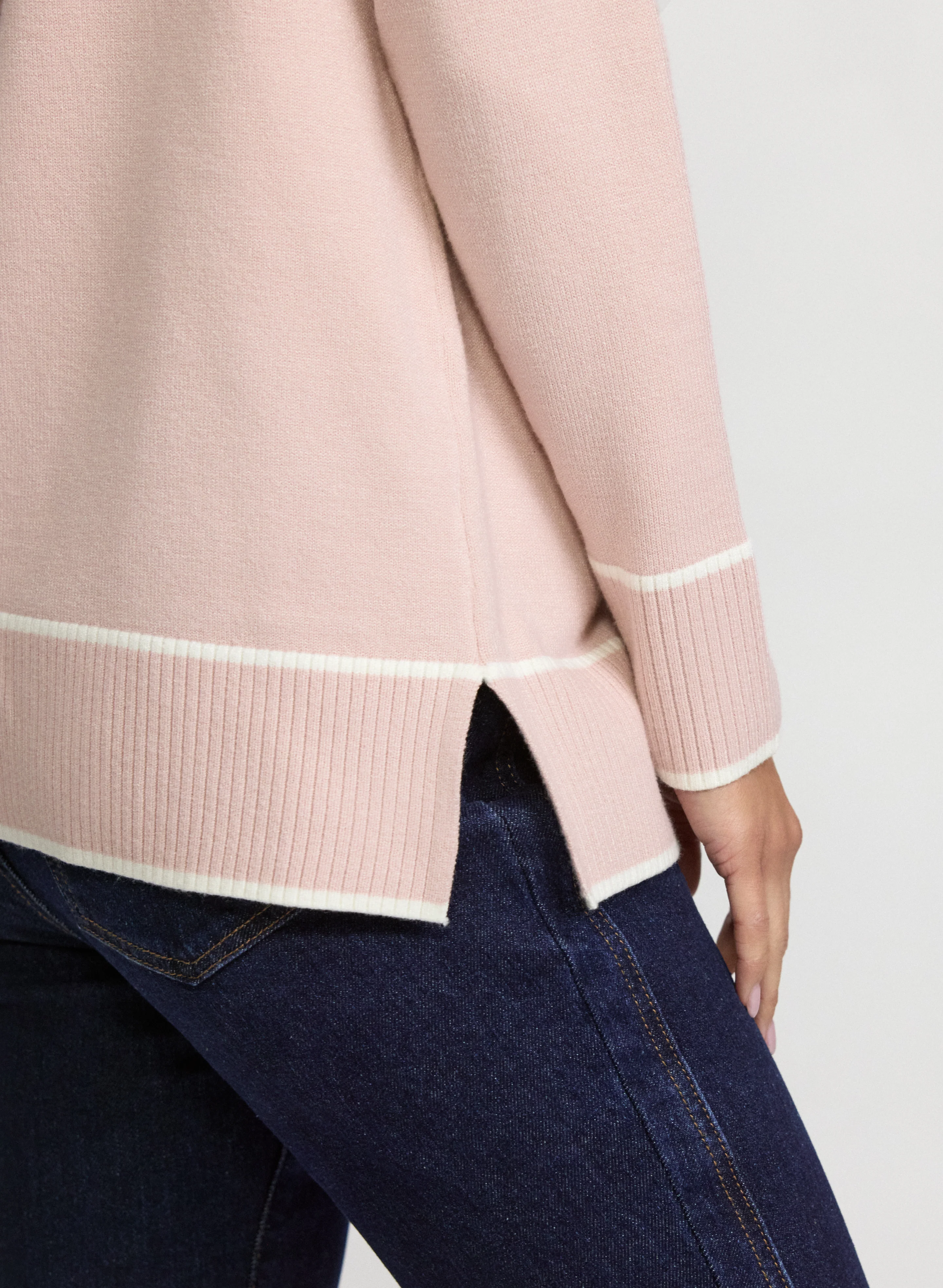 Contrast Cowl Neck Sweater - Image 5