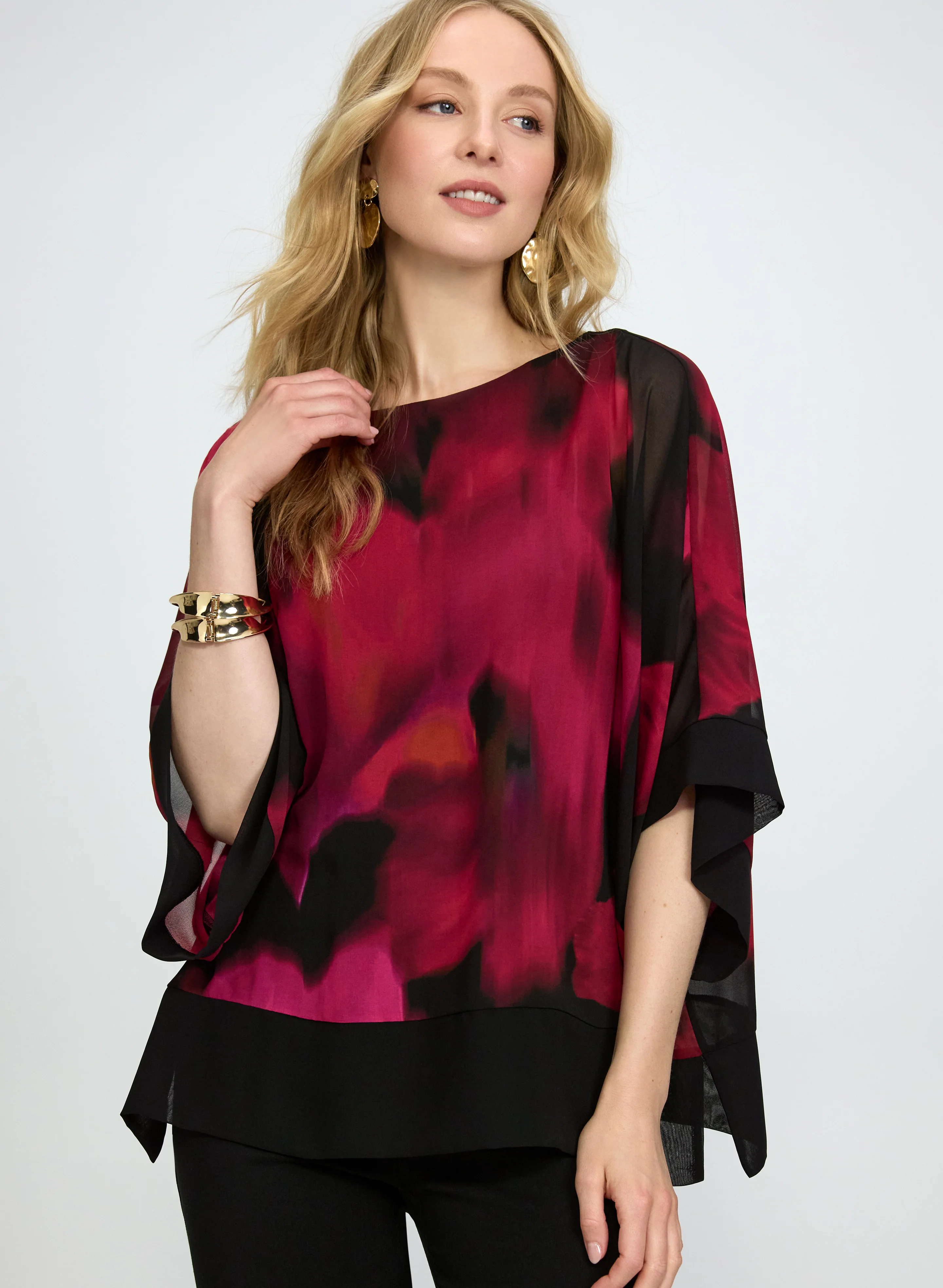 Contrast Floral Blouse