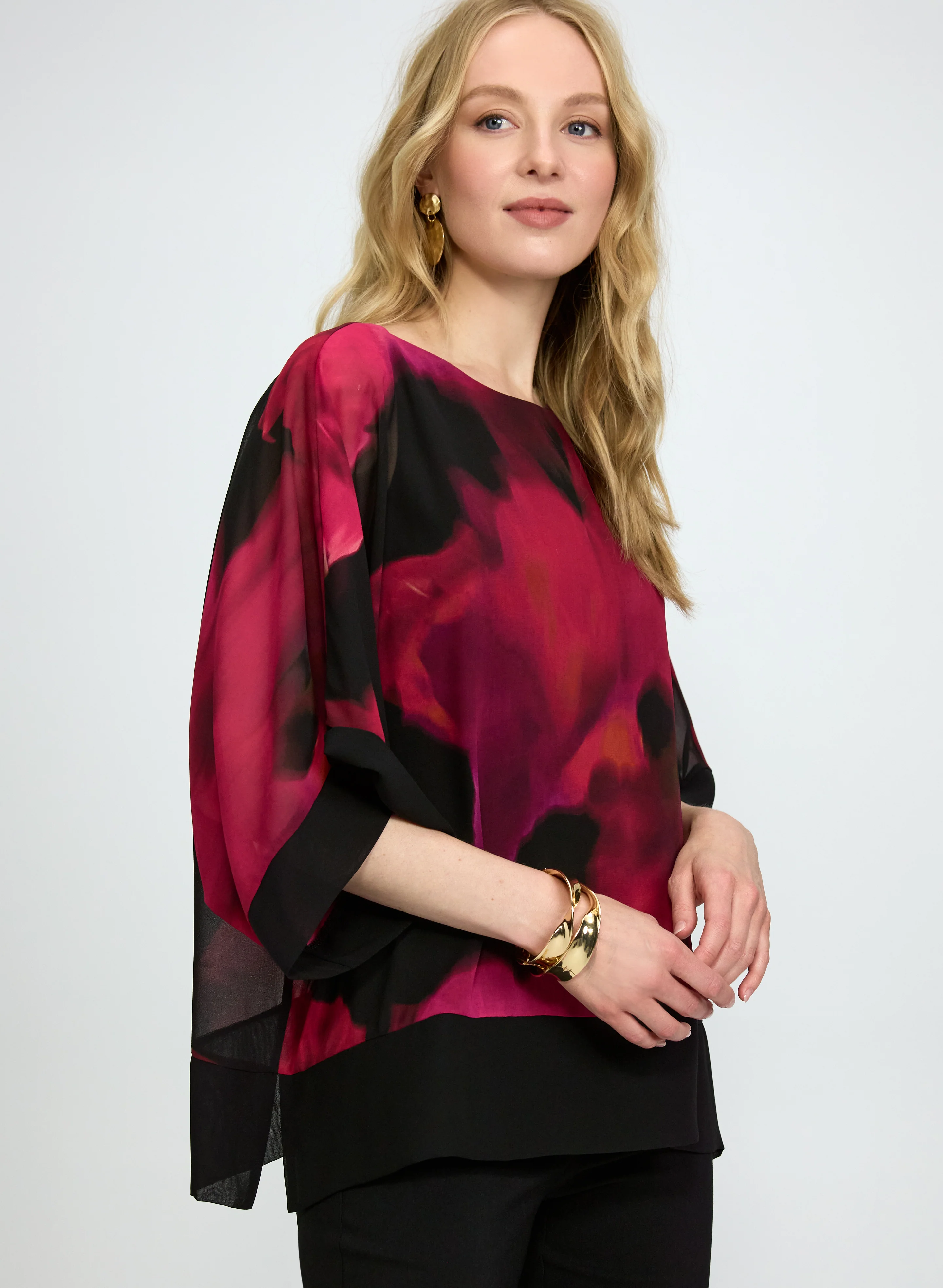 Contrast Floral Blouse - Image 2
