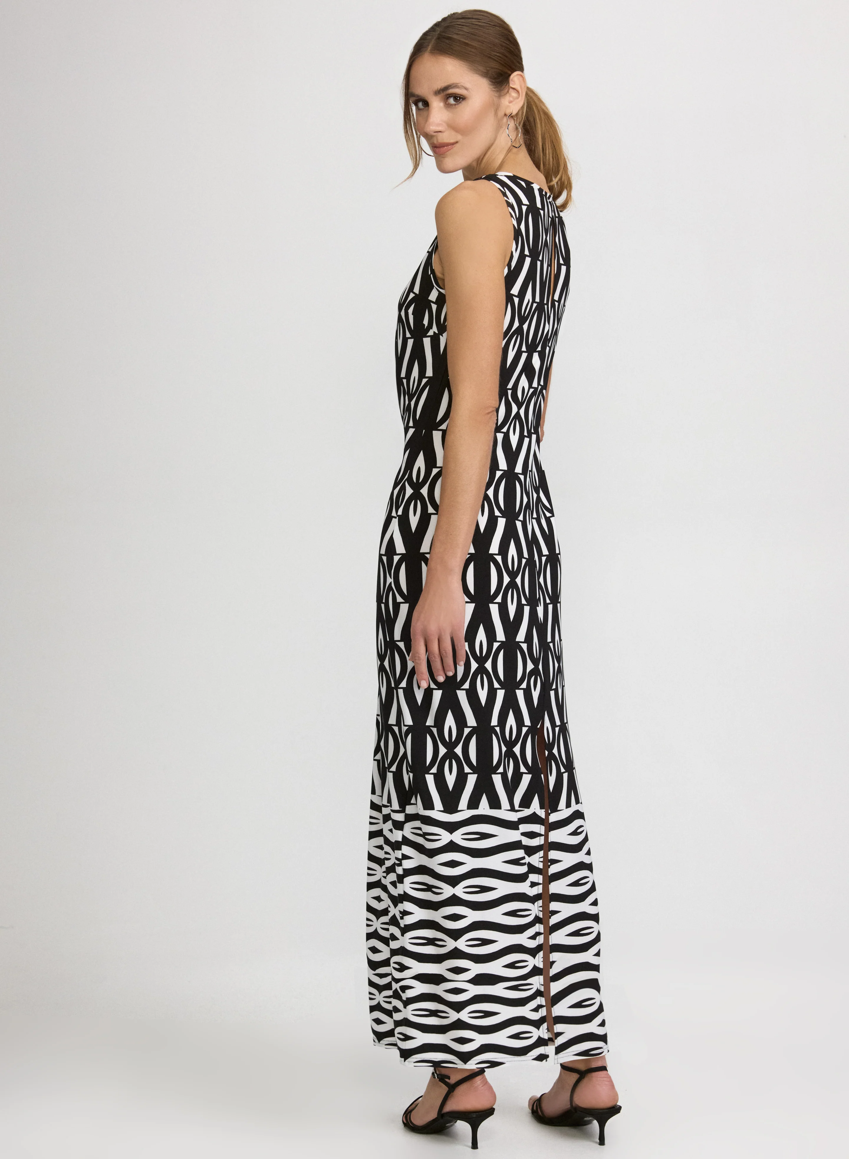 Contrast Geometric Print Dress - Image 2