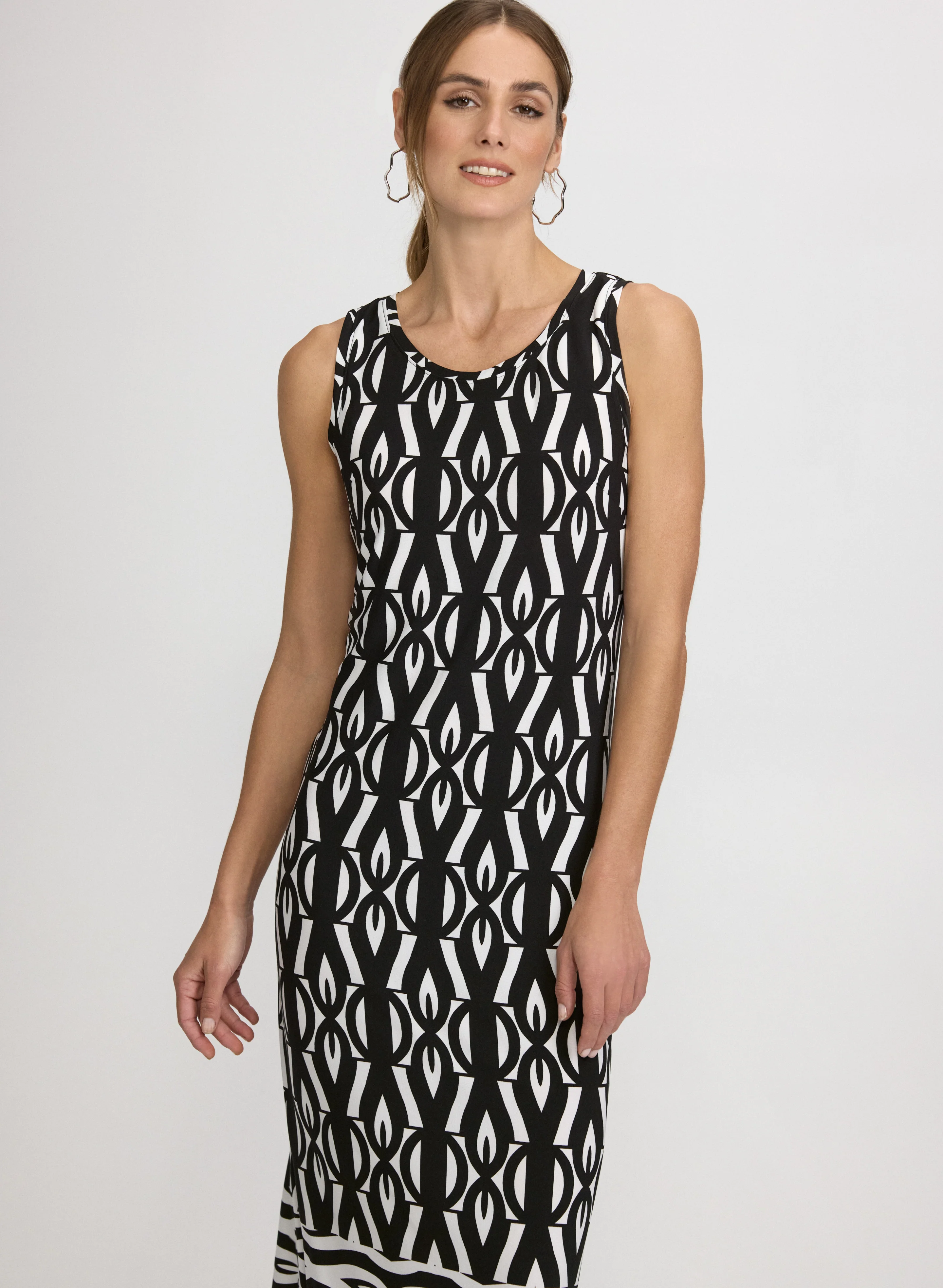 Contrast Geometric Print Dress - Image 4