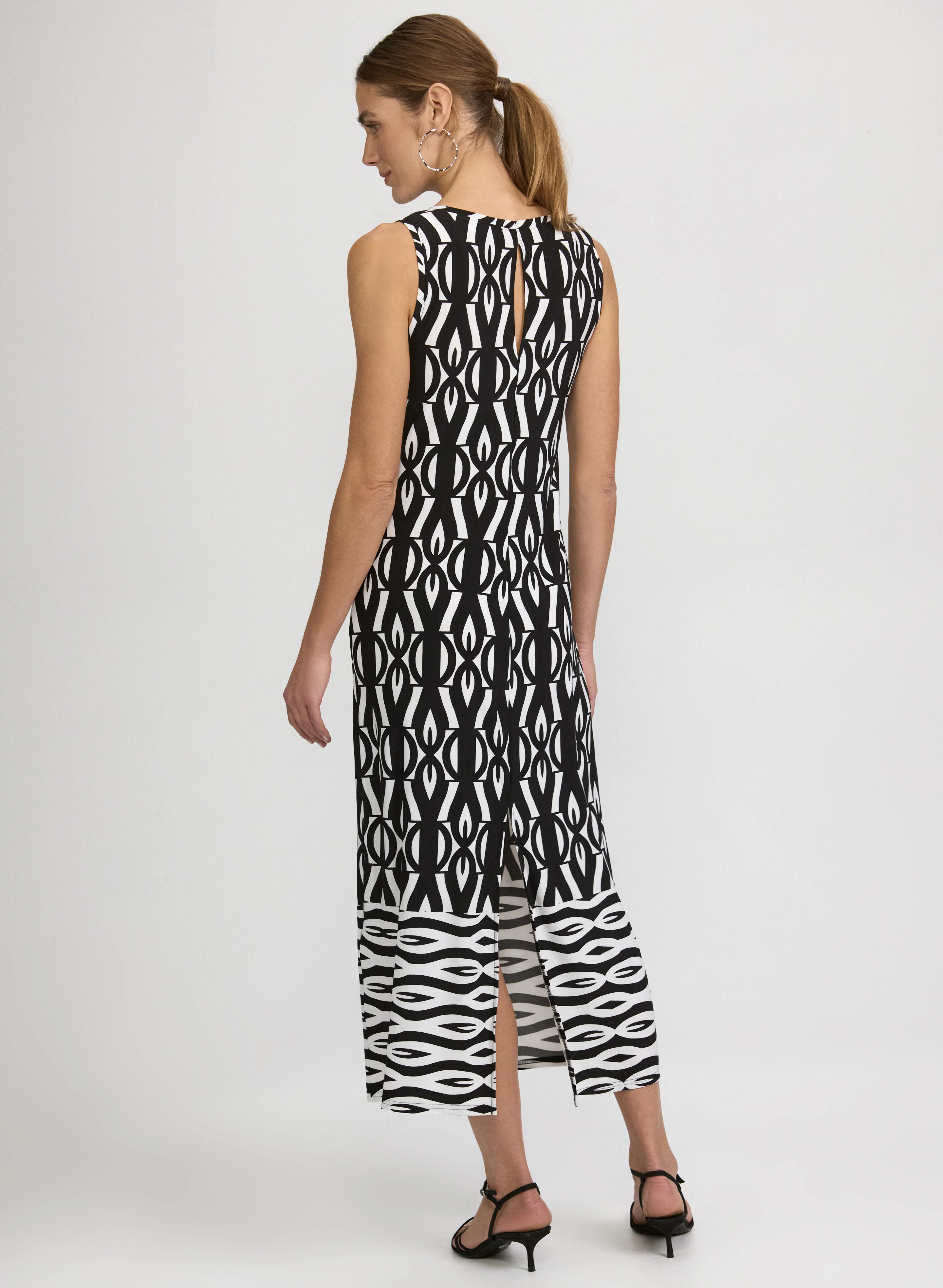 Contrast Geometric Print Dress - Image 5