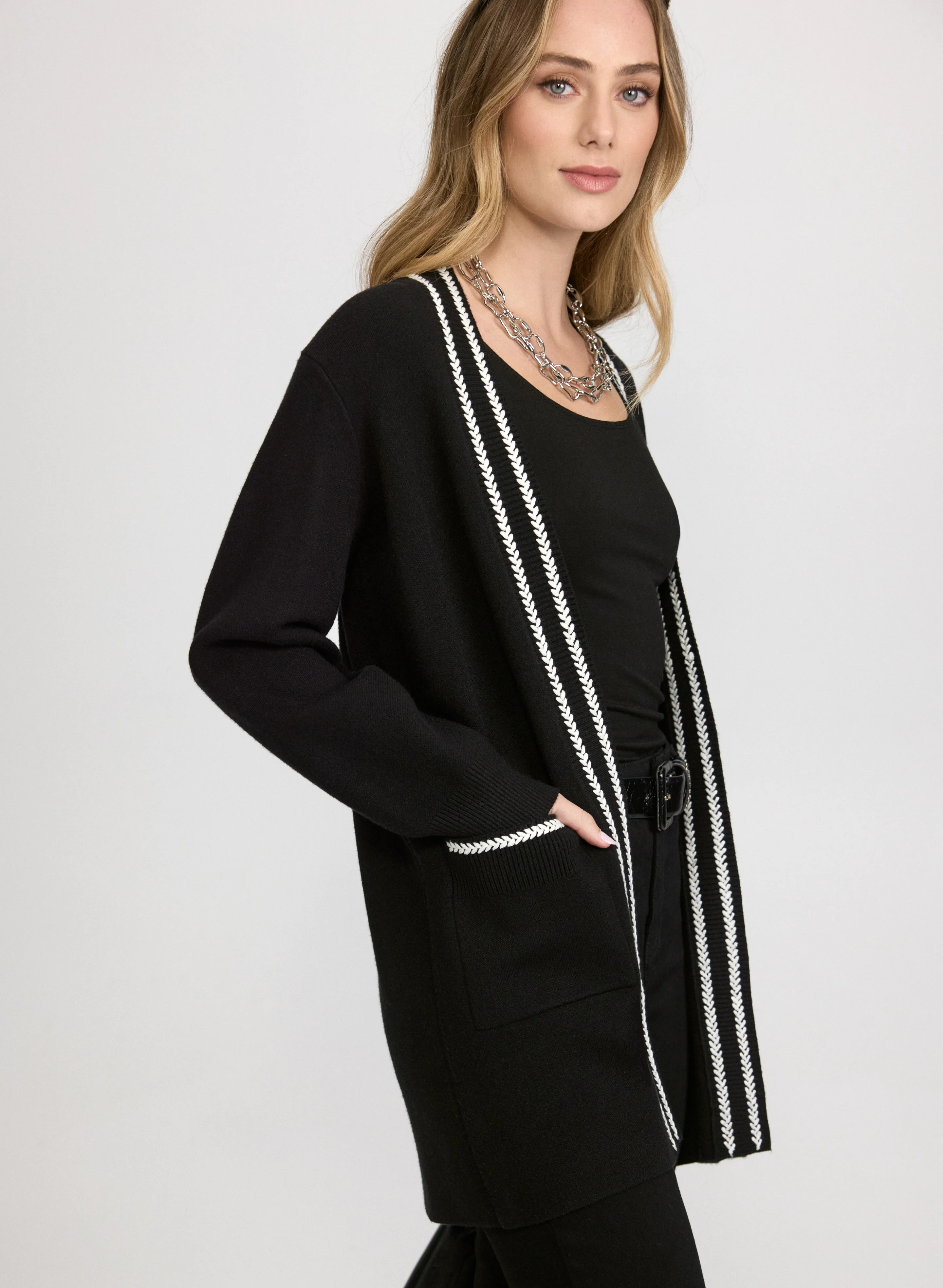 Contrast Stitch Cardigan - Image 2