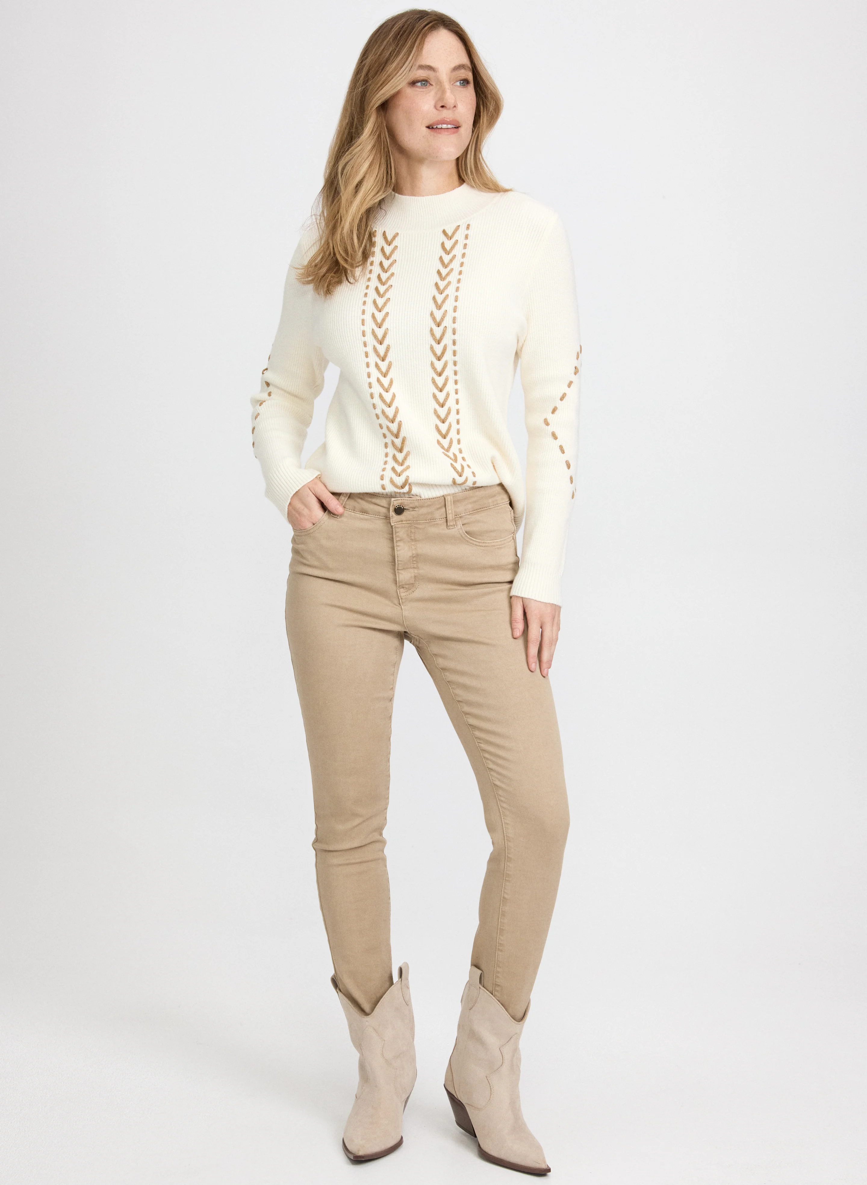 Contrast Stitch Sweater - Image 2
