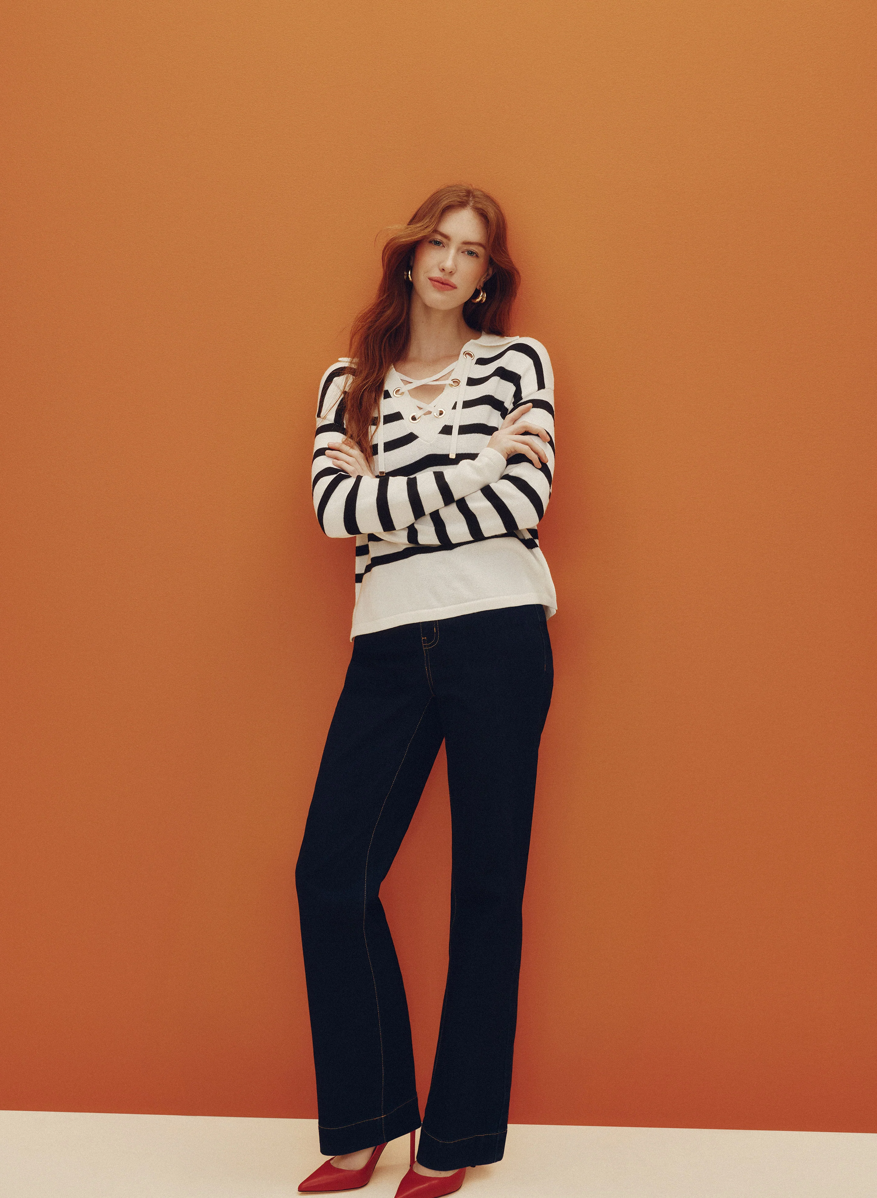 Contrast Stitch Wide-Leg Jeans - Image 3