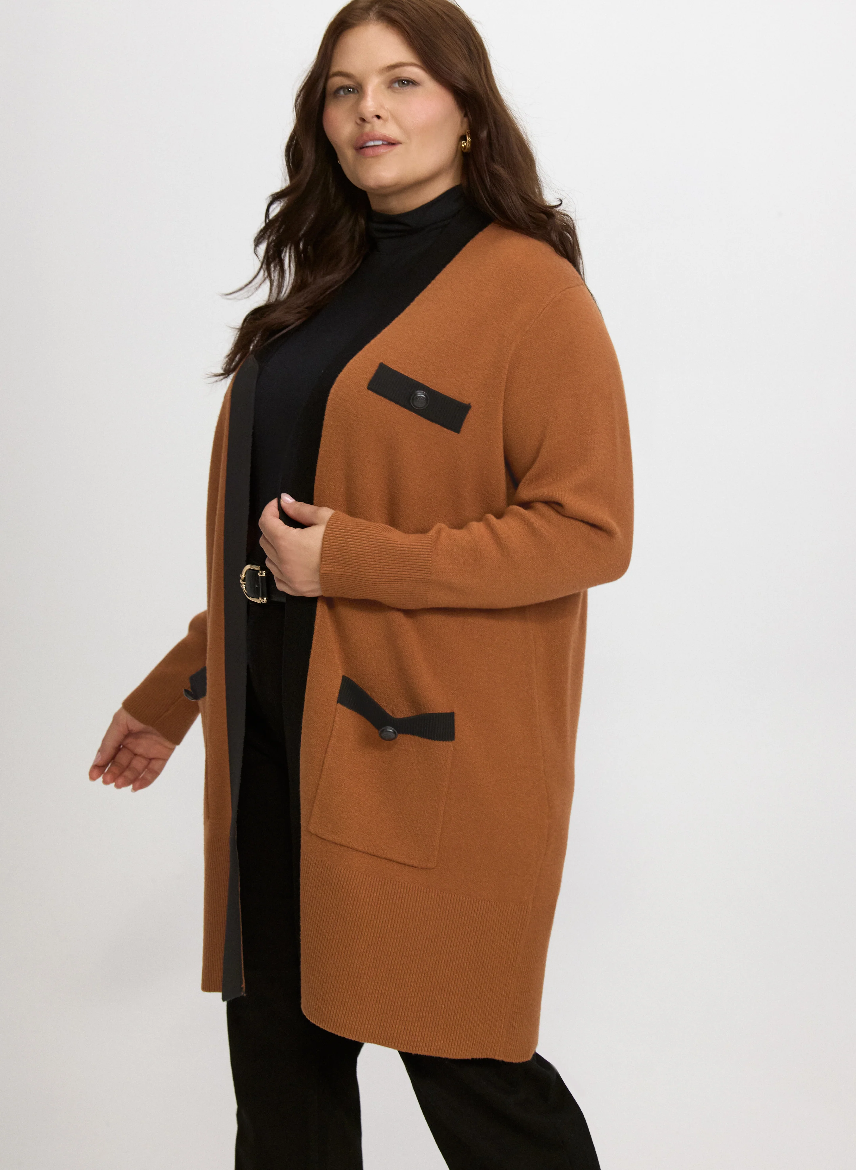 Contrast Trim Cardigan - Image 2