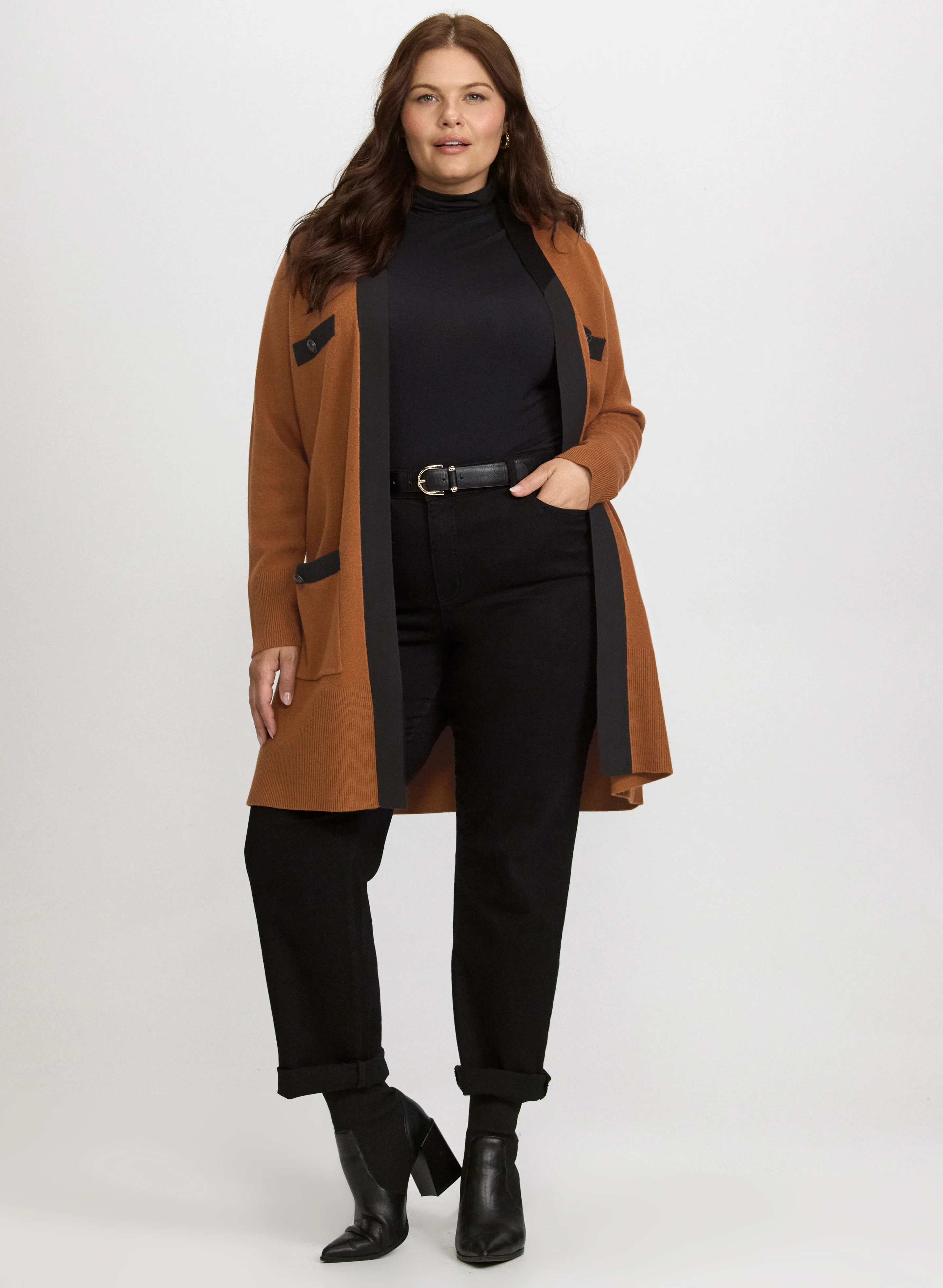 Contrast Trim Cardigan - Image 3