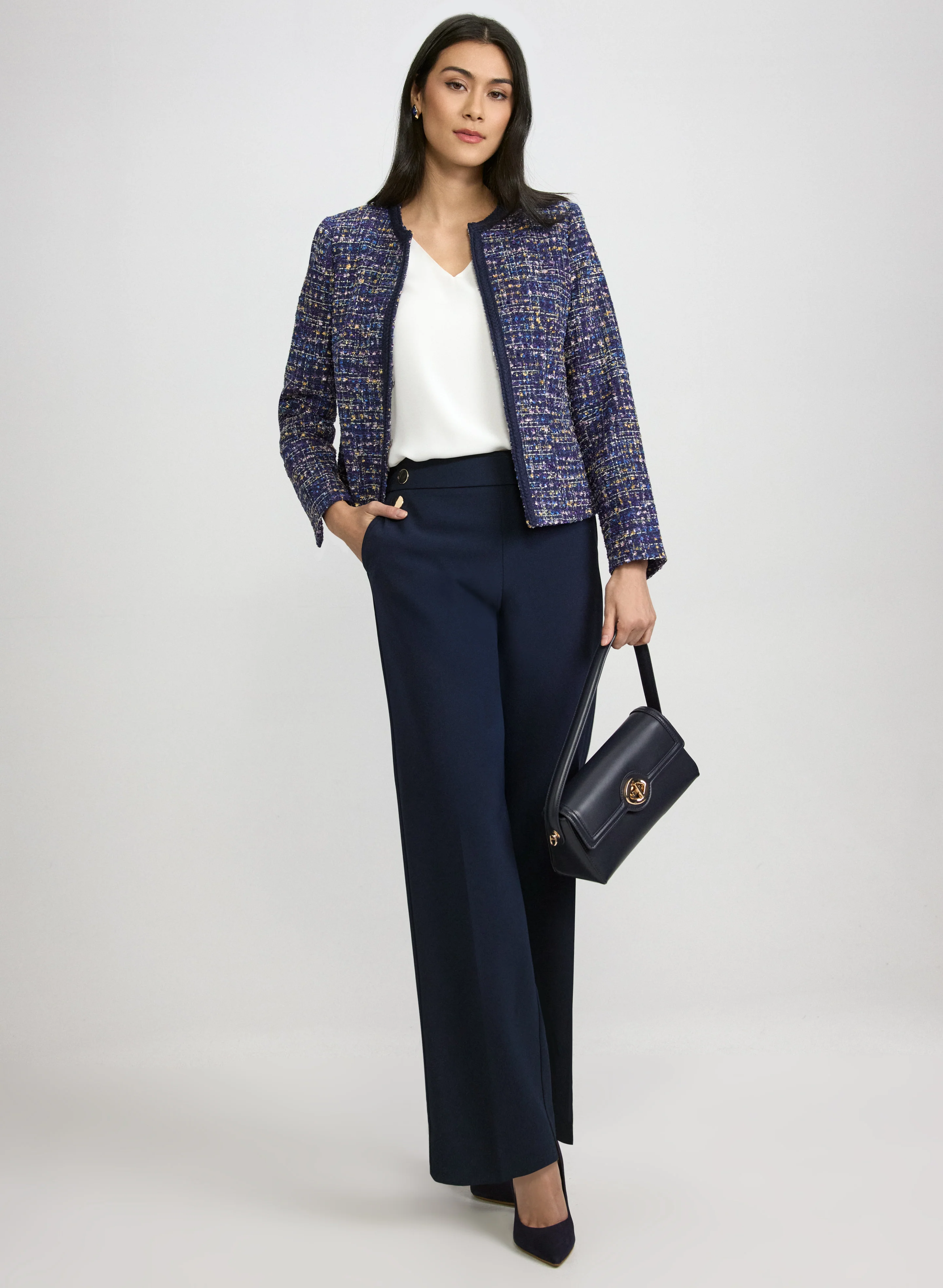 Contrast Trim Tweed Jacket - Image 3