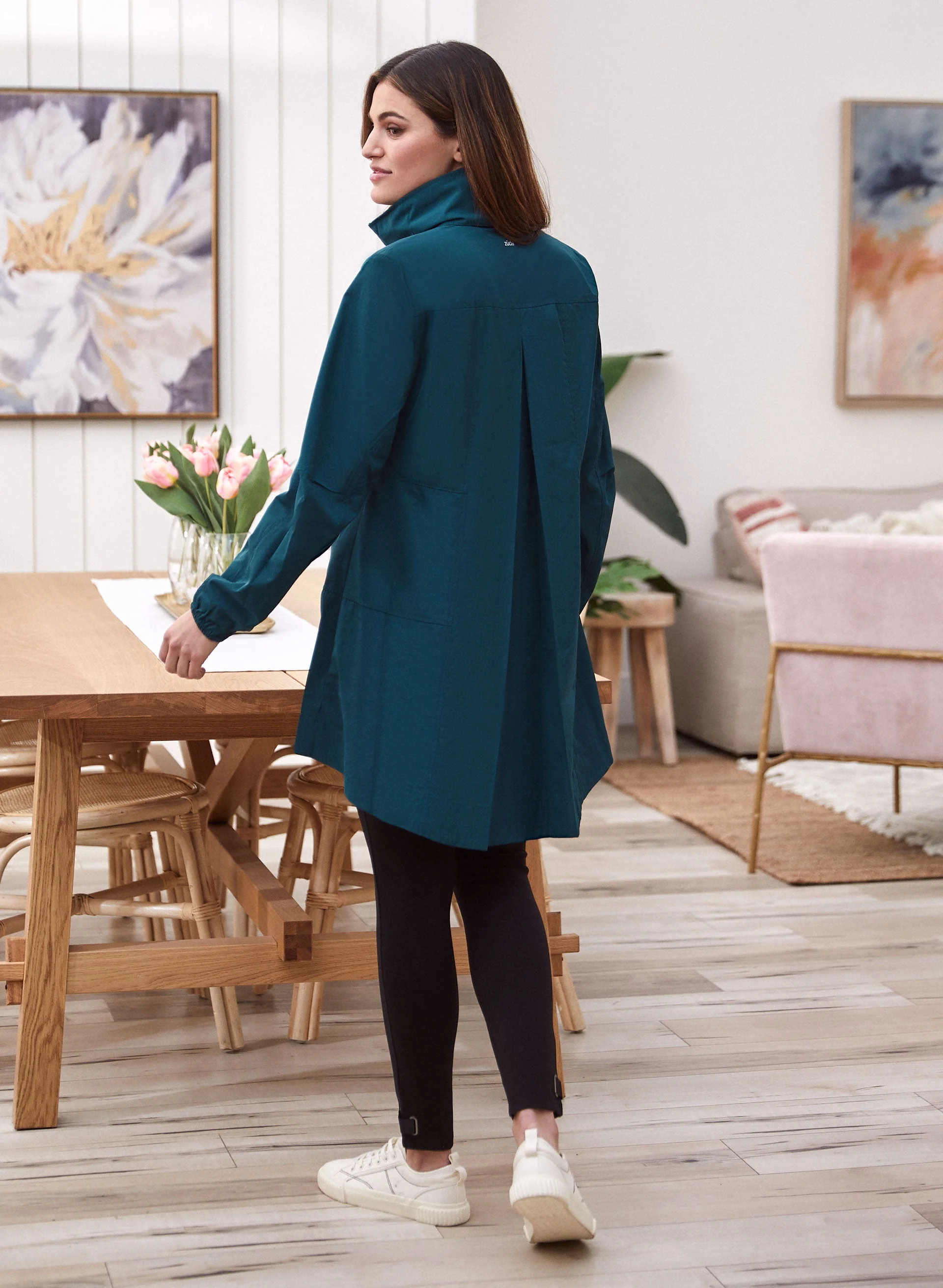 Contrast Zip Raincoat - Image 2