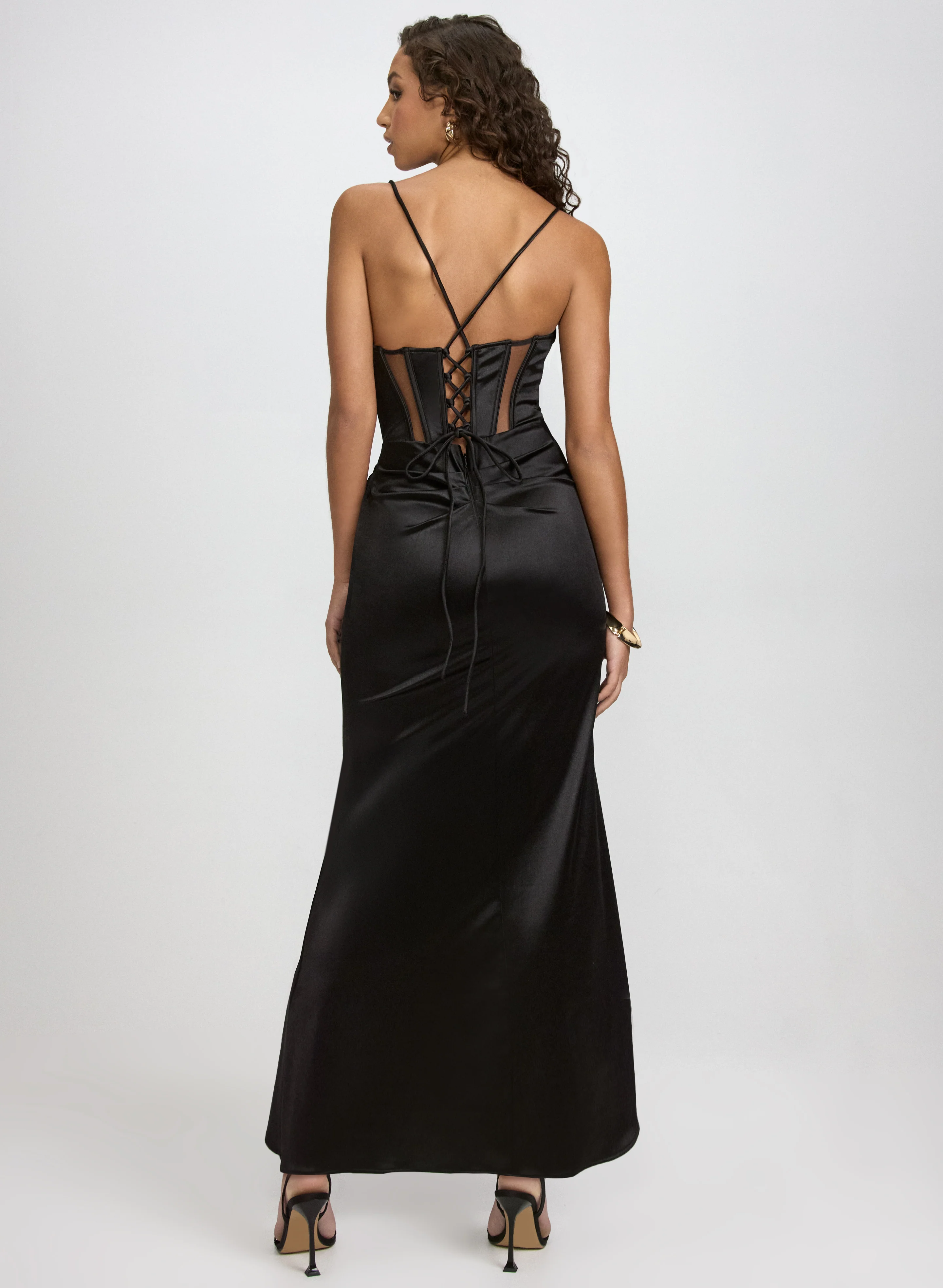 Corset Satin Dress - Image 2