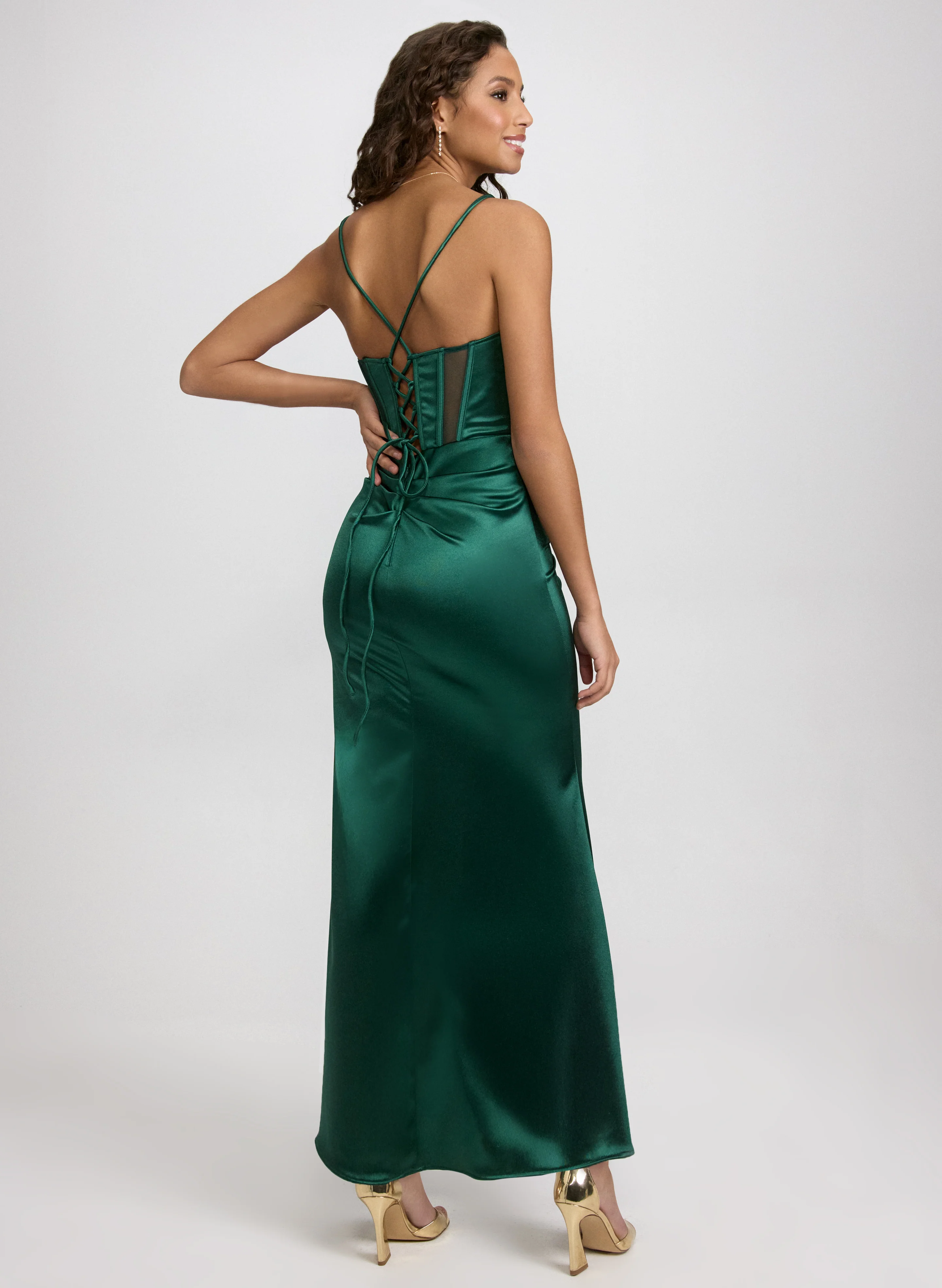 Corset Satin Dress - Image 2