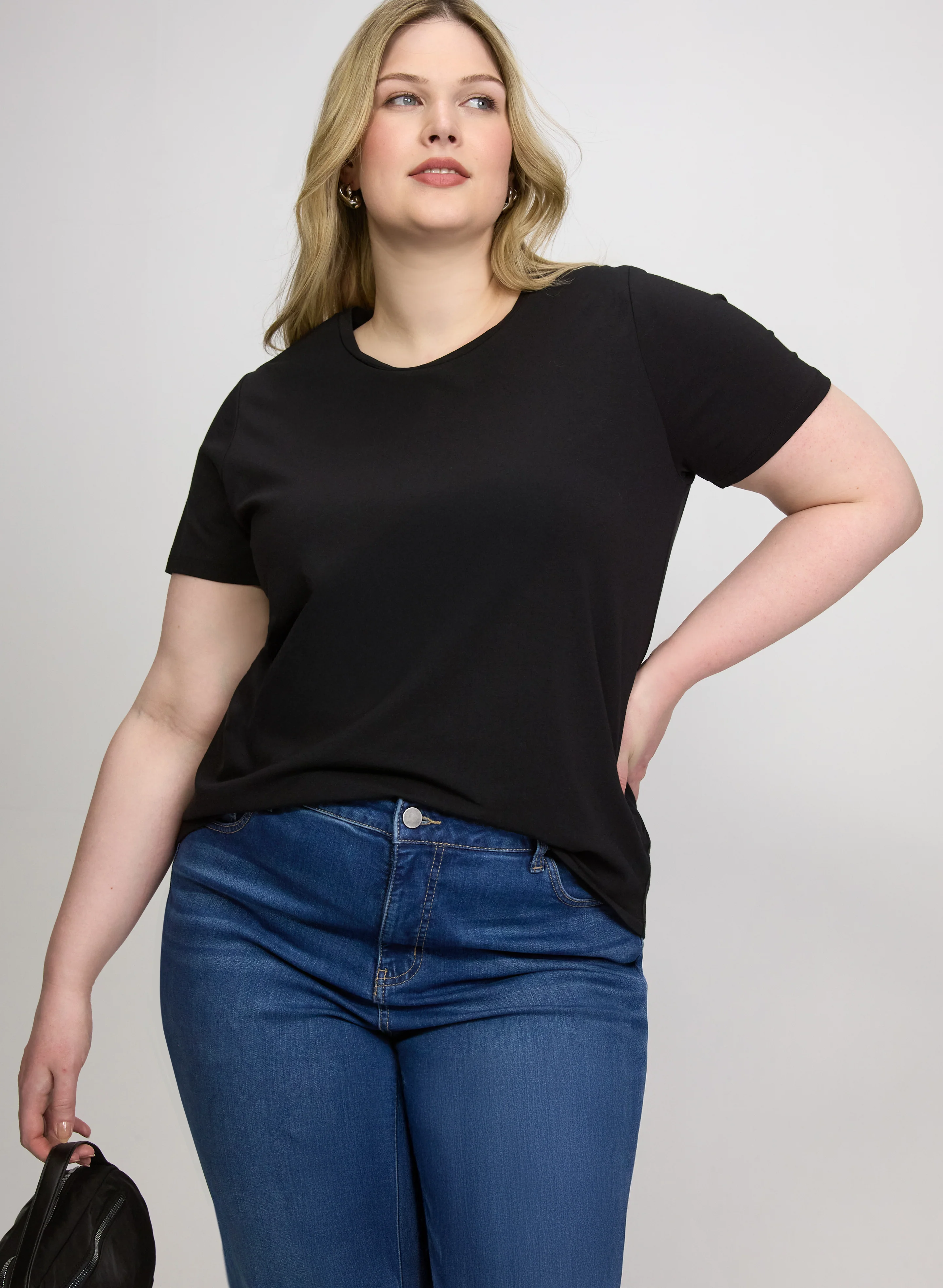 Cotton-Blend Crew Neck T-Shirt