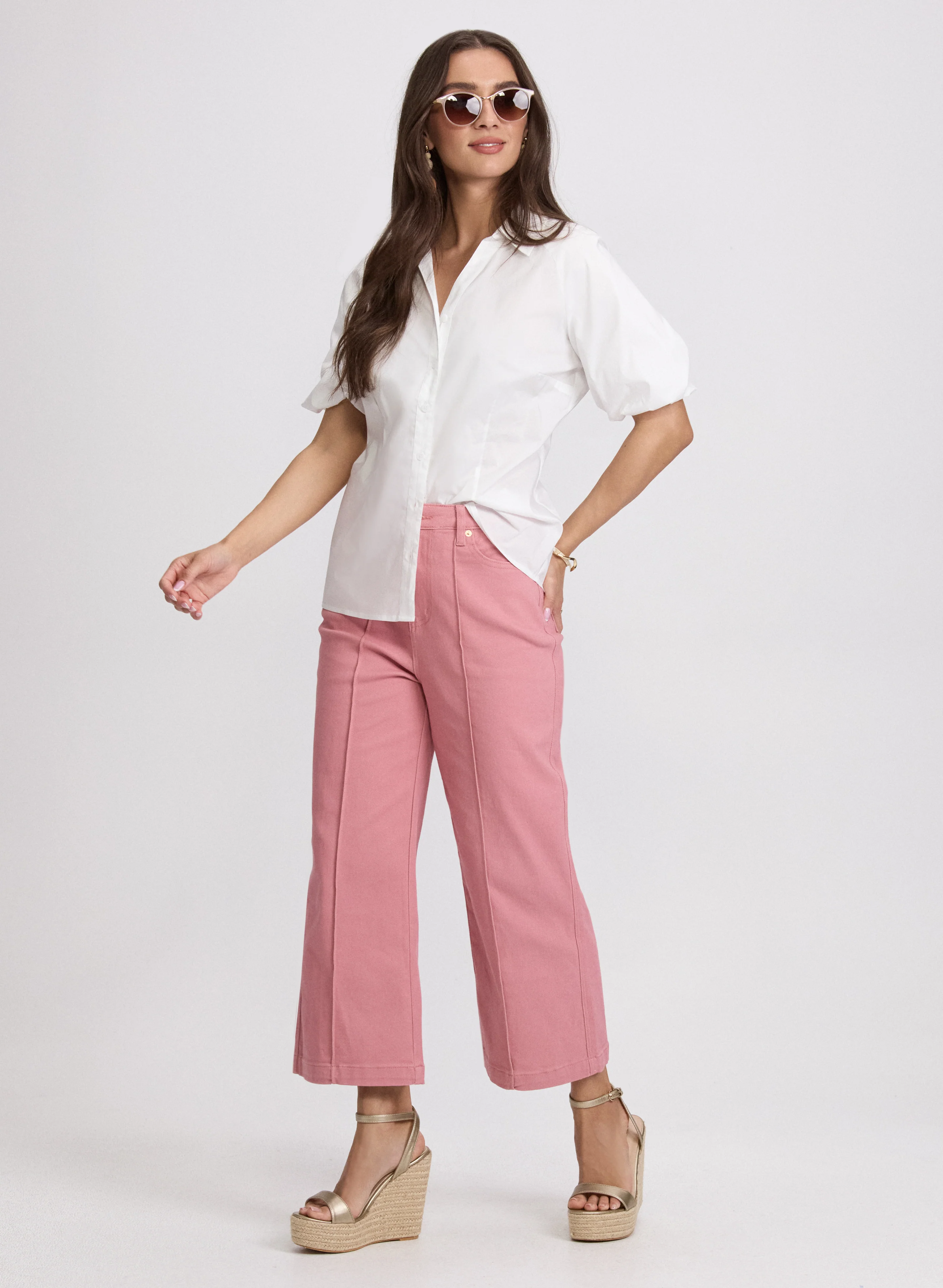 Cotton-Blend Puff-Sleeve Blouse - Image 3