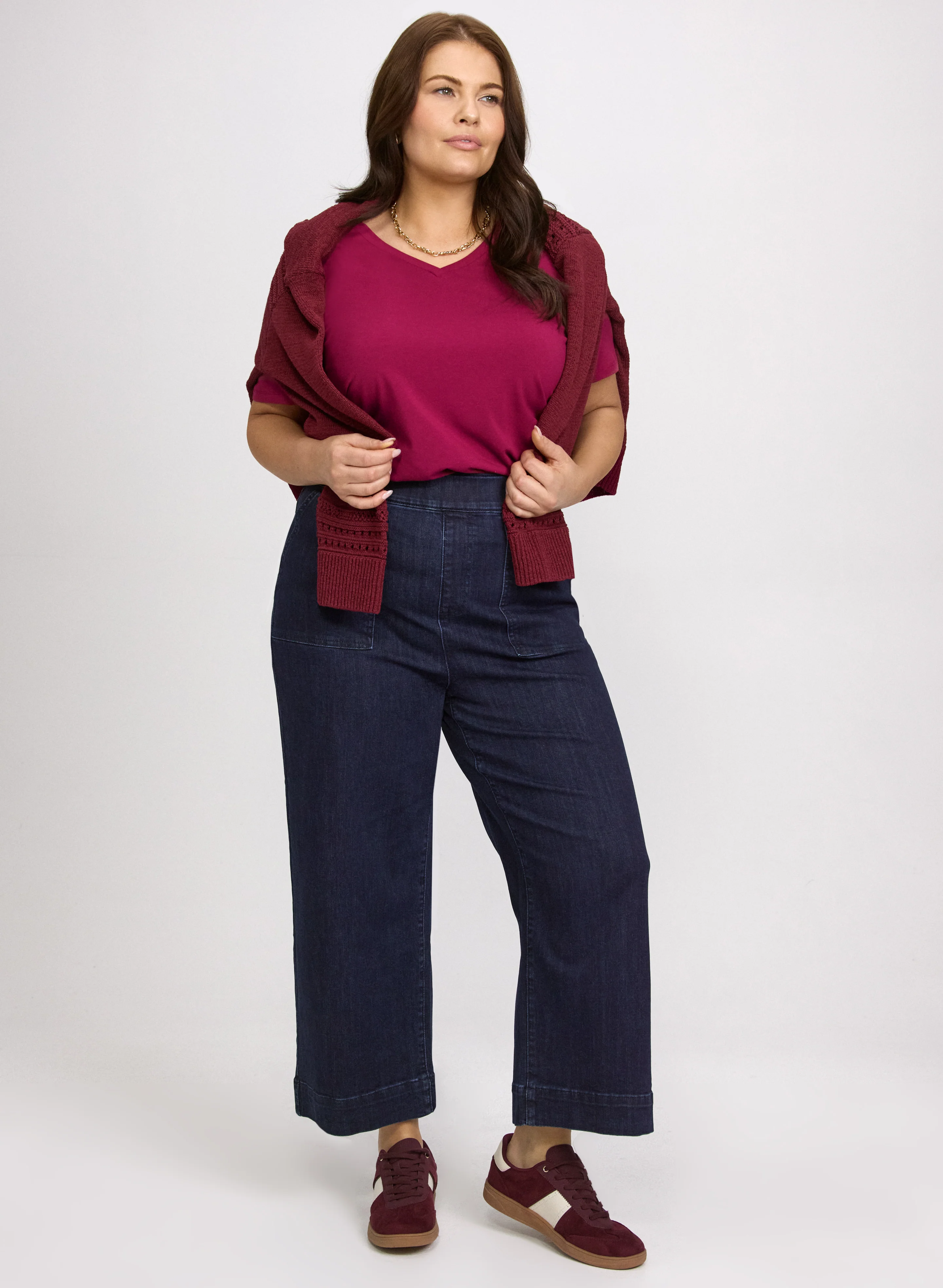 Cotton-Blend V-Neck T-Shirt - Image 3