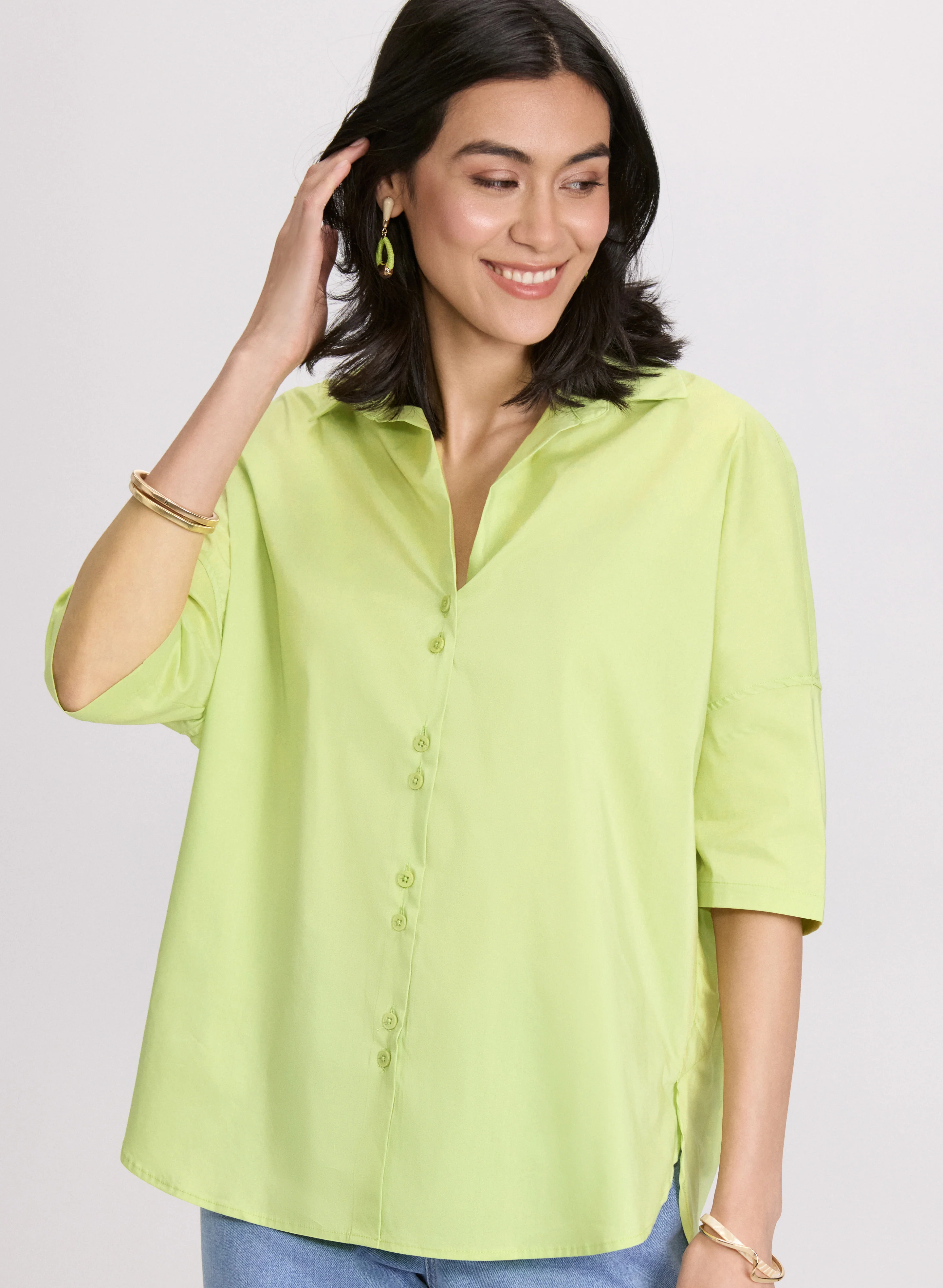 Cotton Button-Up Blouse - Image 5