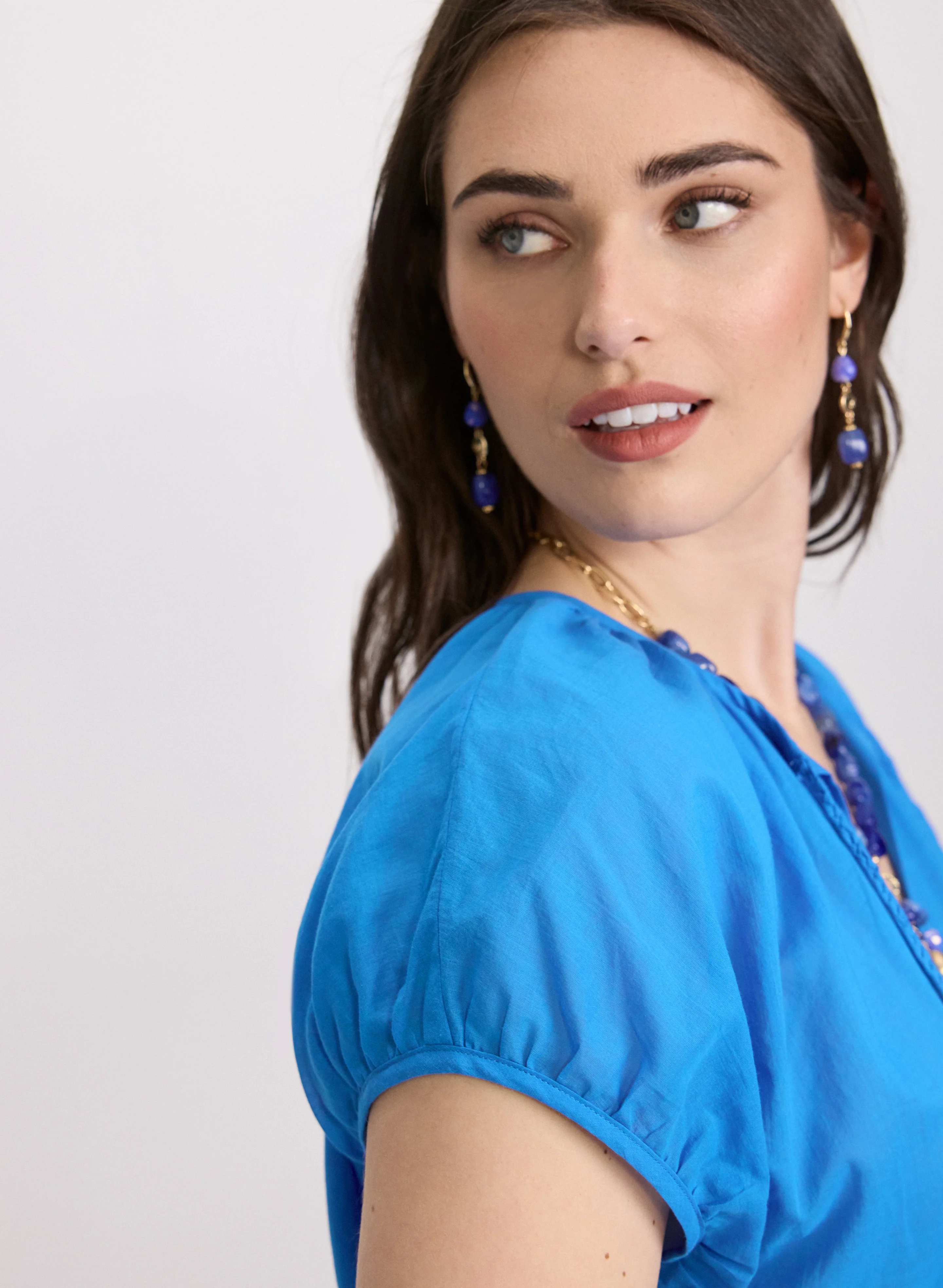 Cotton Puff Sleeve Blouse - Image 5
