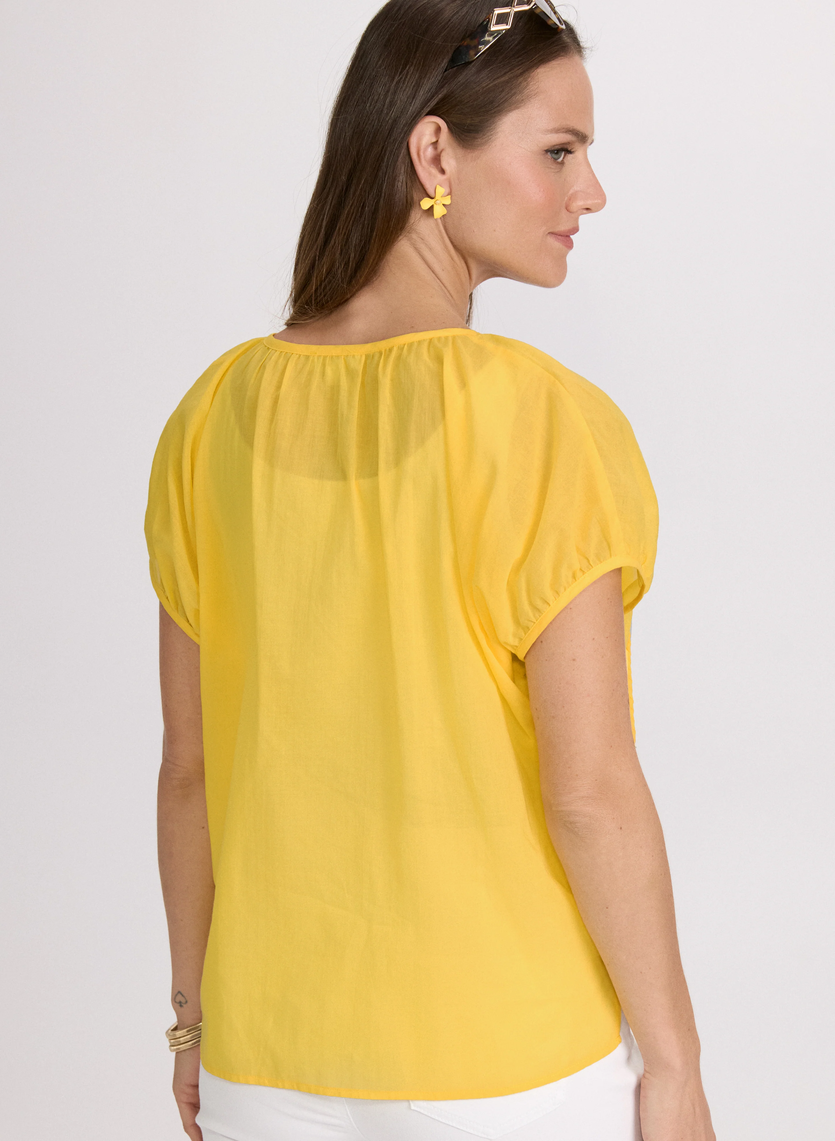 Cotton Puff Sleeve Blouse - Image 4