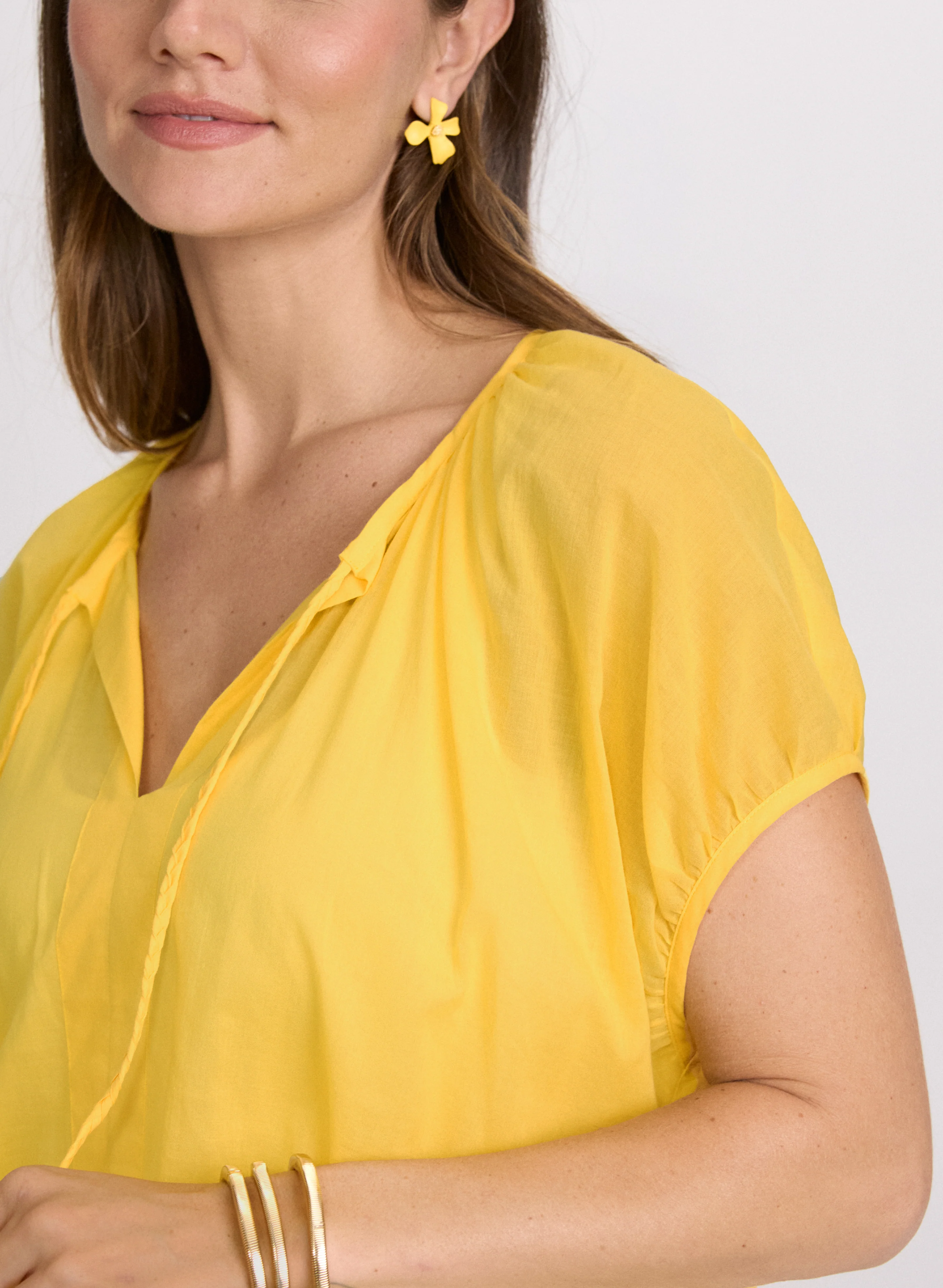Cotton Puff Sleeve Blouse - Image 5