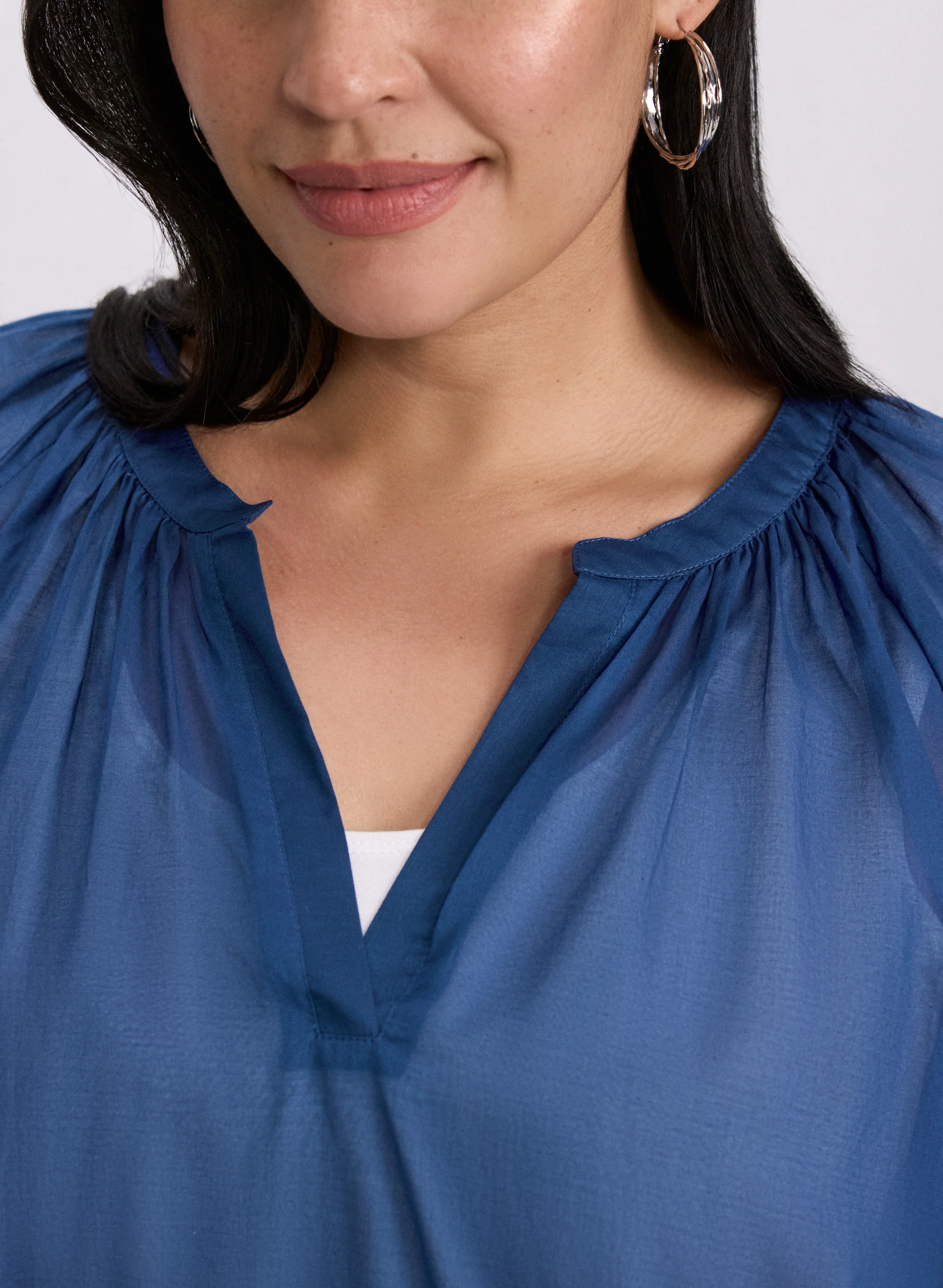 Cotton Split Neck Blouse - Image 8