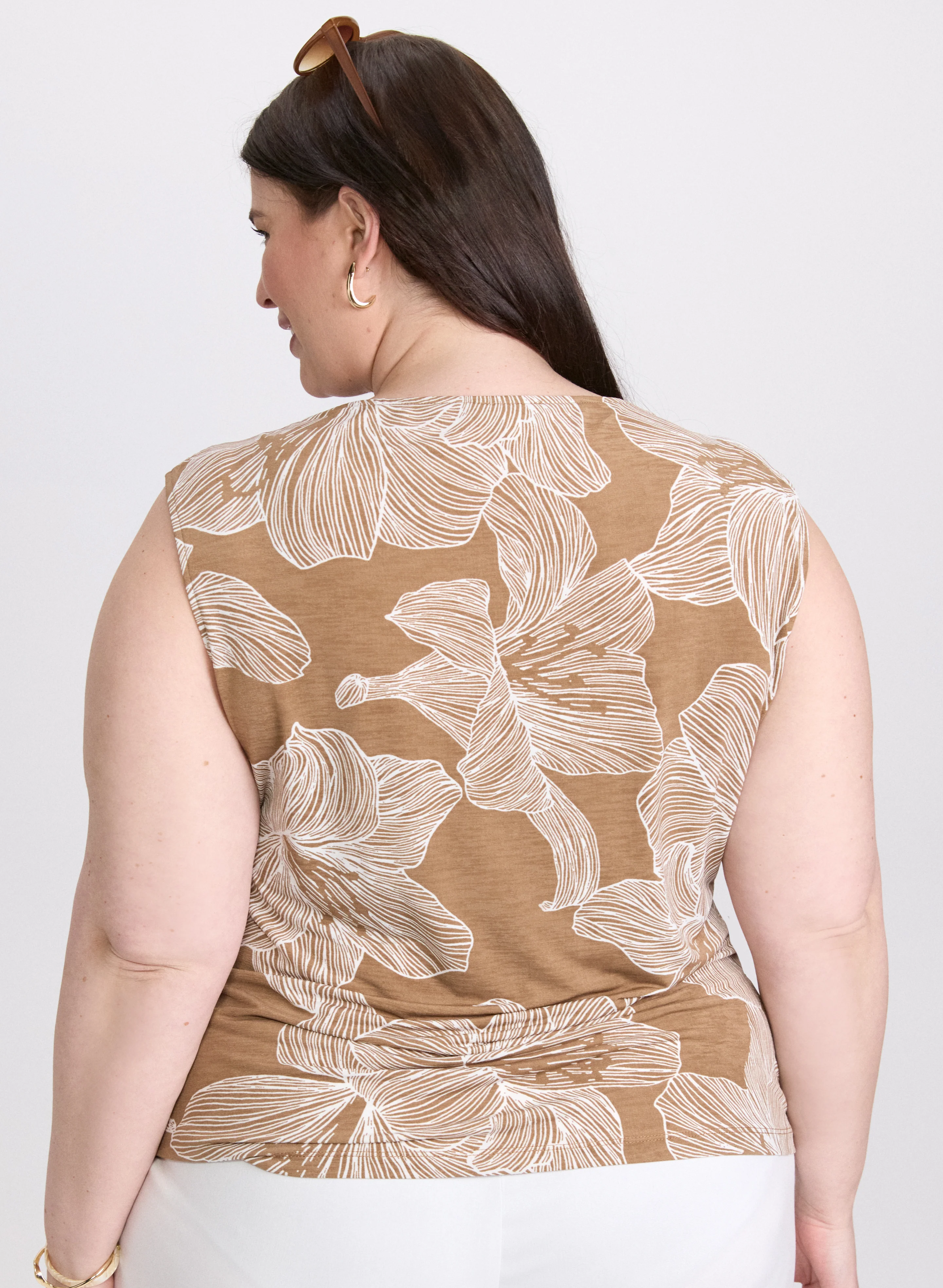 Cowl-Neck Floral Print Top - Image 4