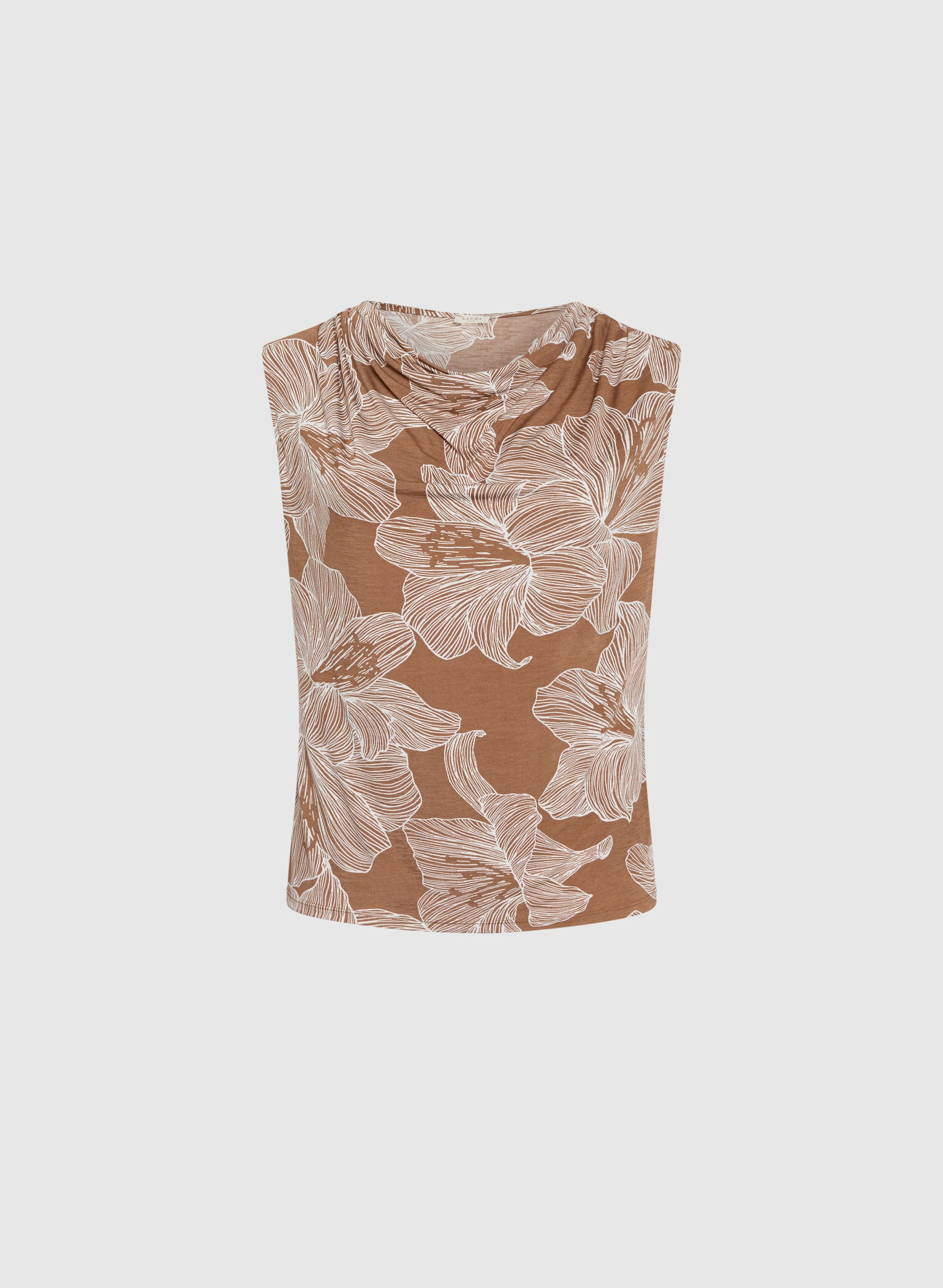 Cowl-Neck Floral Print Top - Image 6
