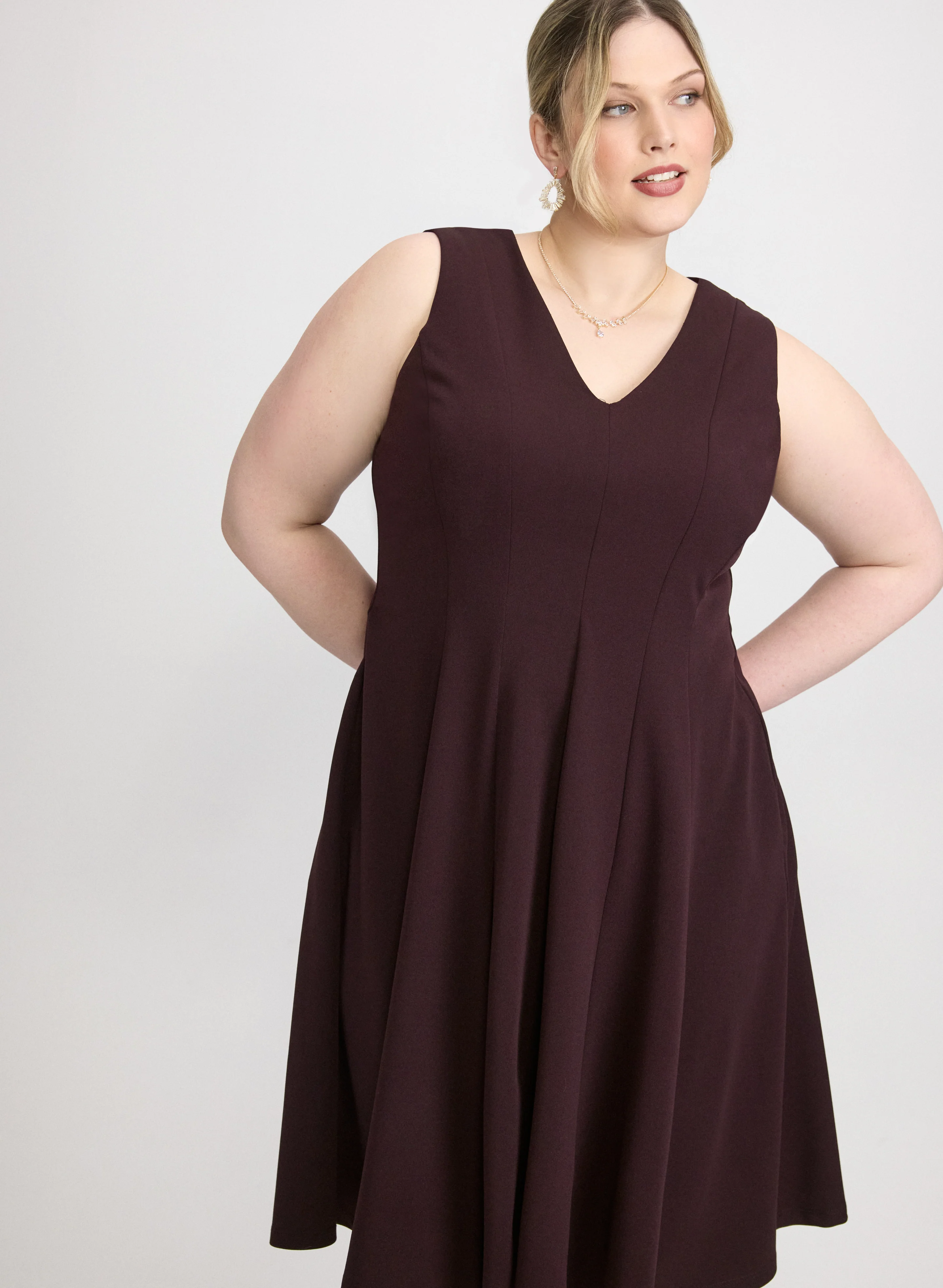 Crepe Fit and Flare Dress - Image 5
