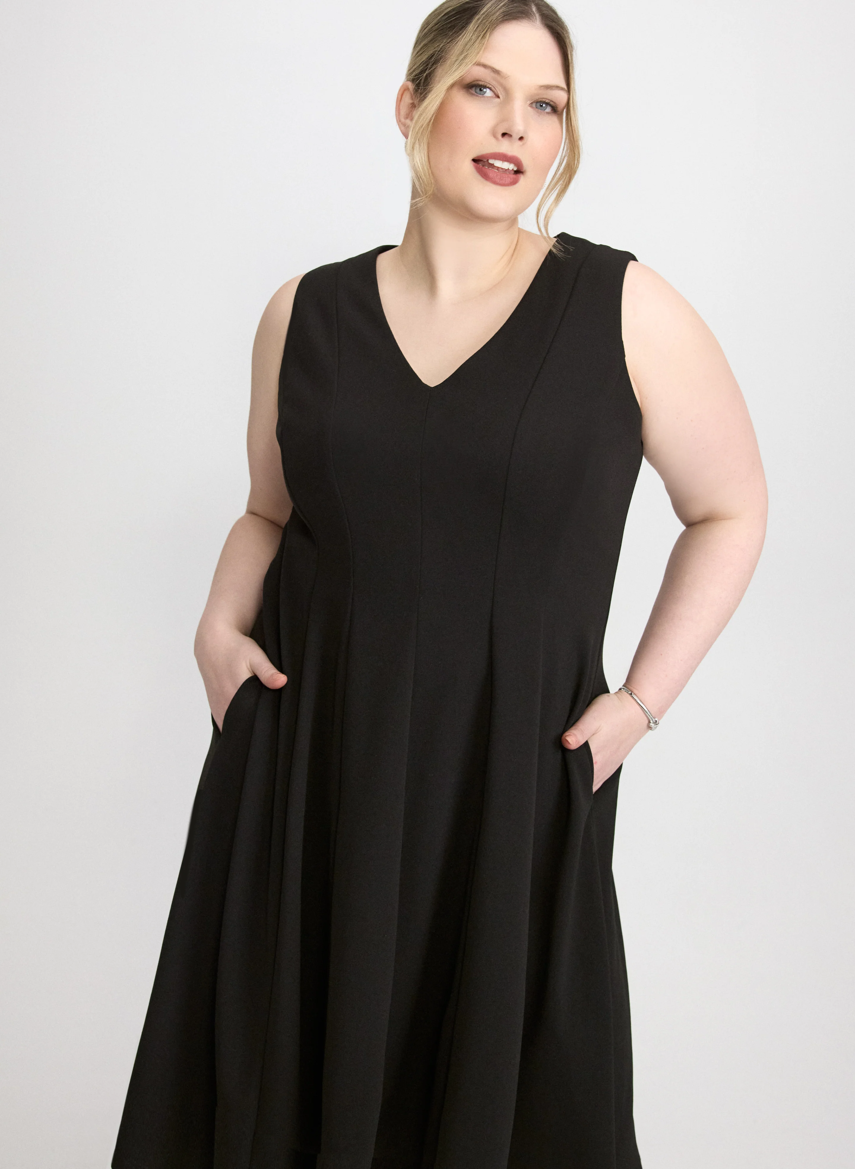 Crepe Fit and Flare Dress - Image 3