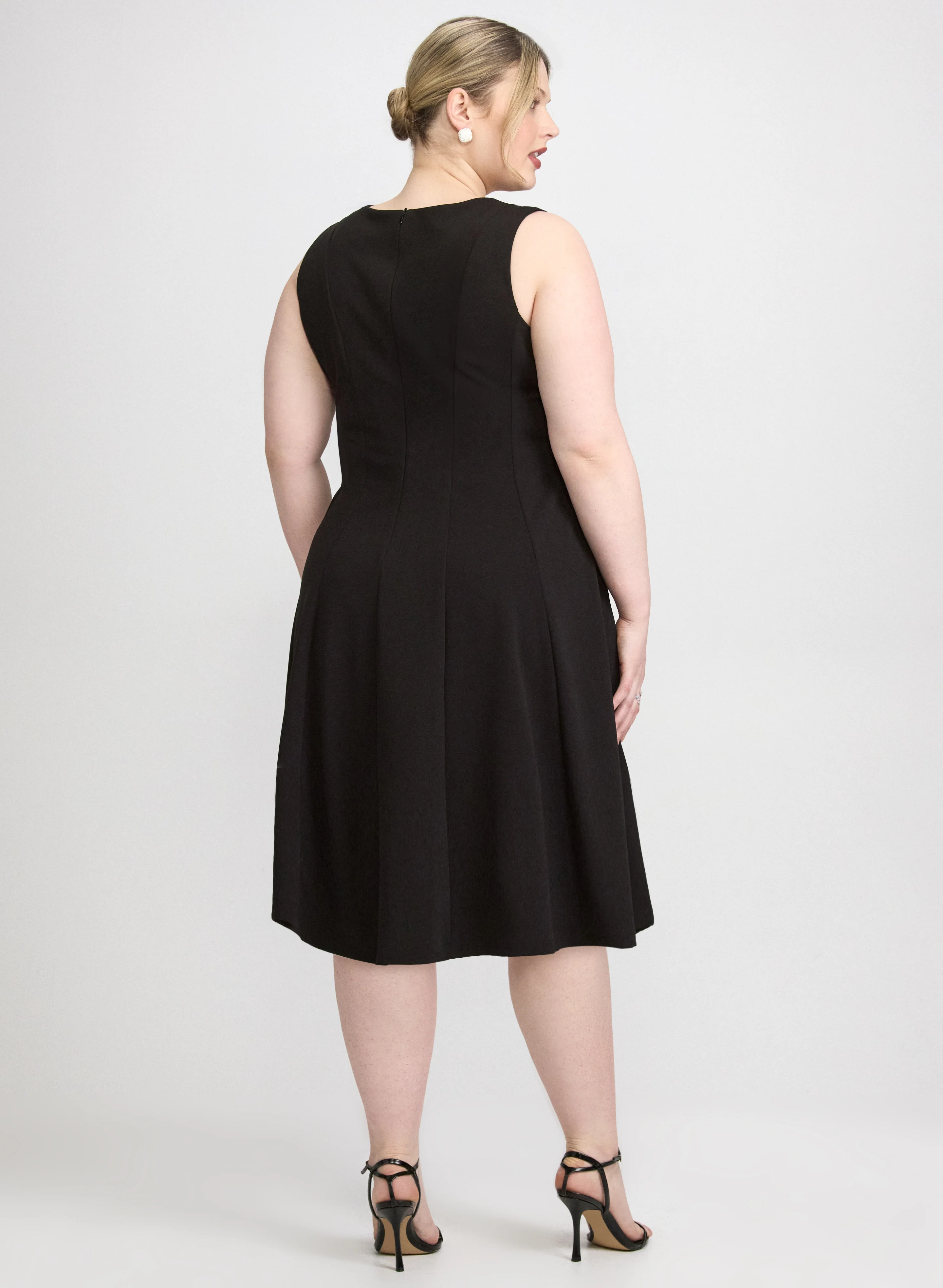 Crepe Fit and Flare Dress - Image 4