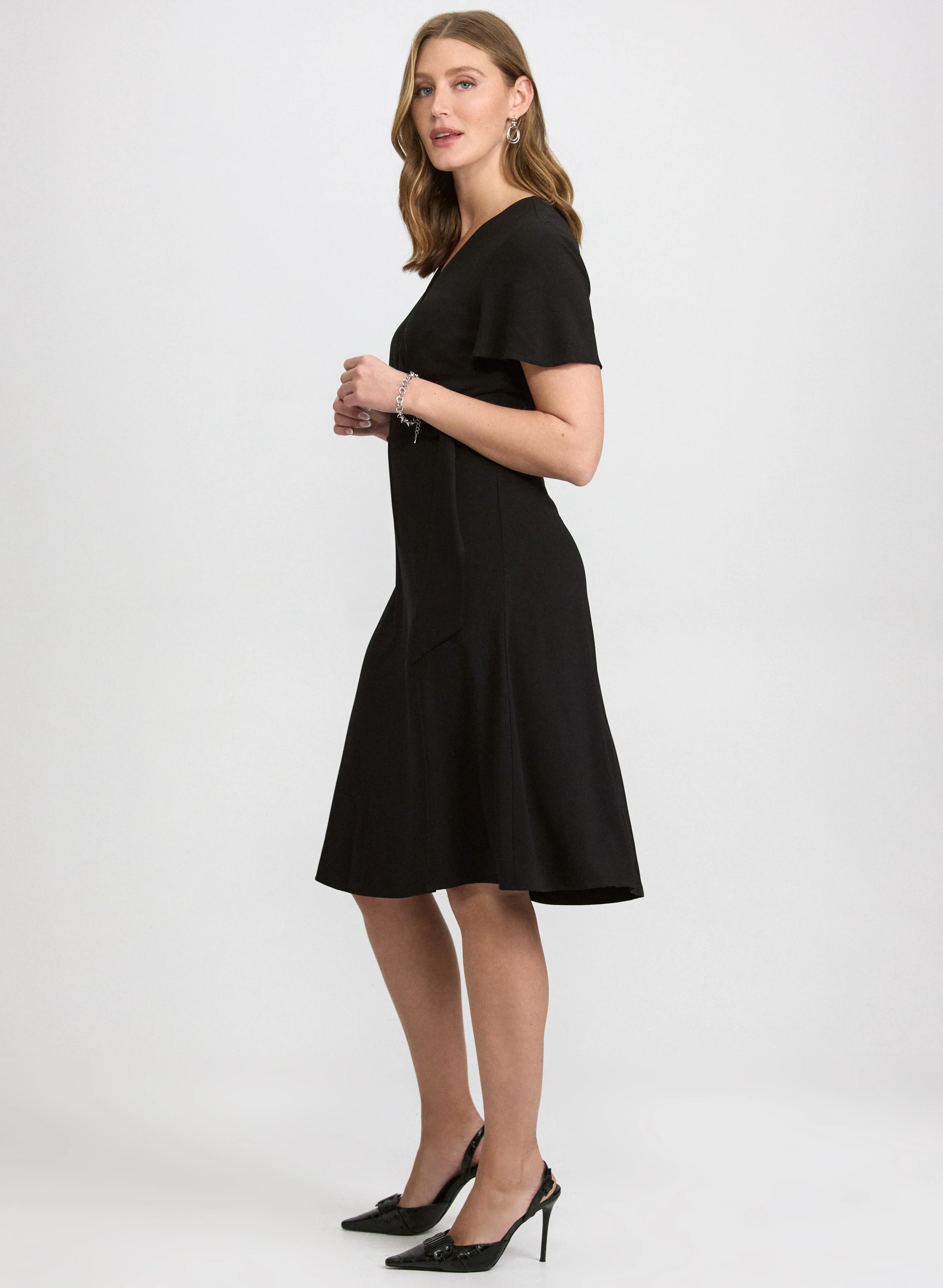 Crepe Fit & Flare Dress - Image 3