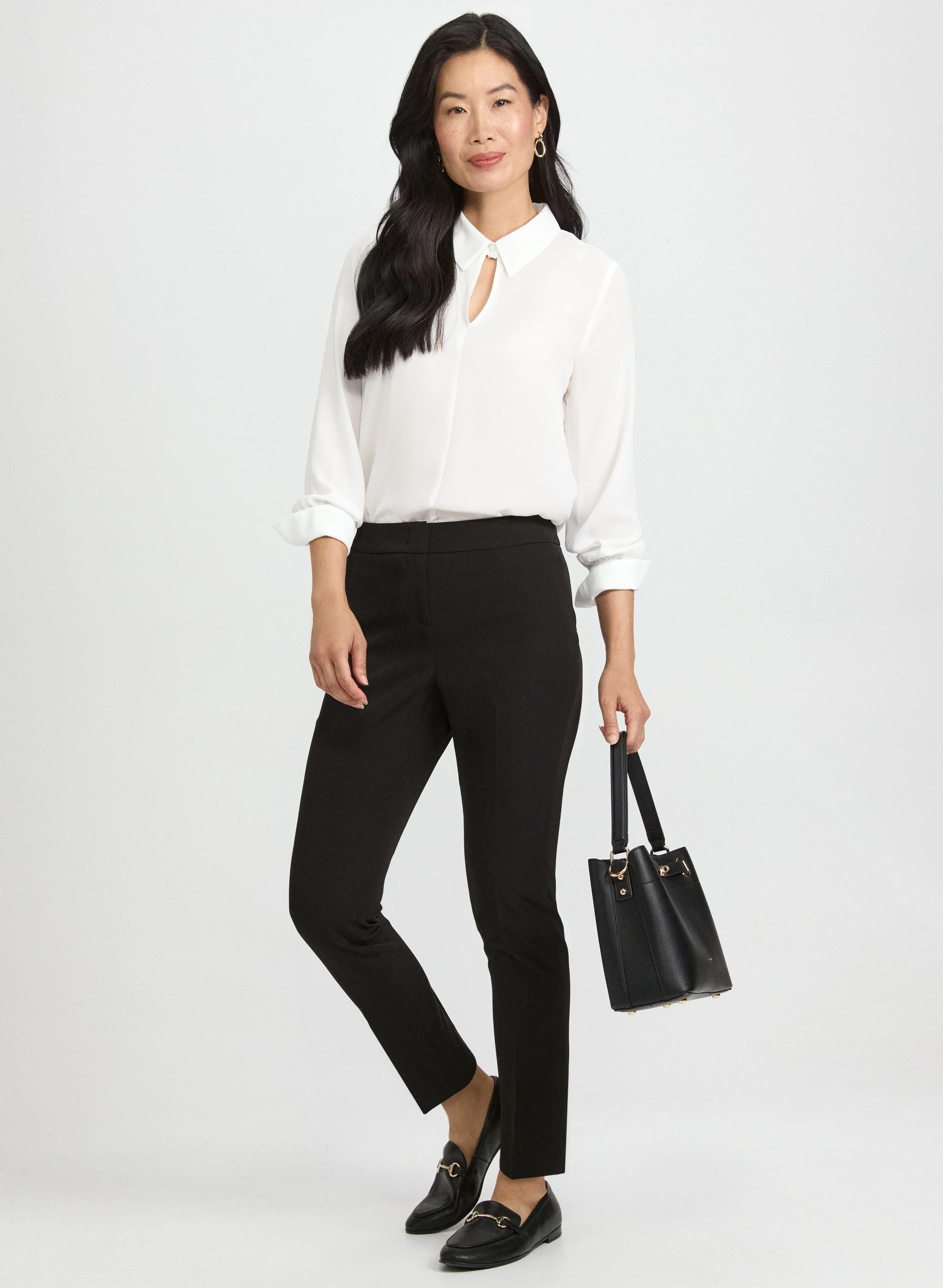 Crepe Keyhole Blouse - Image 3