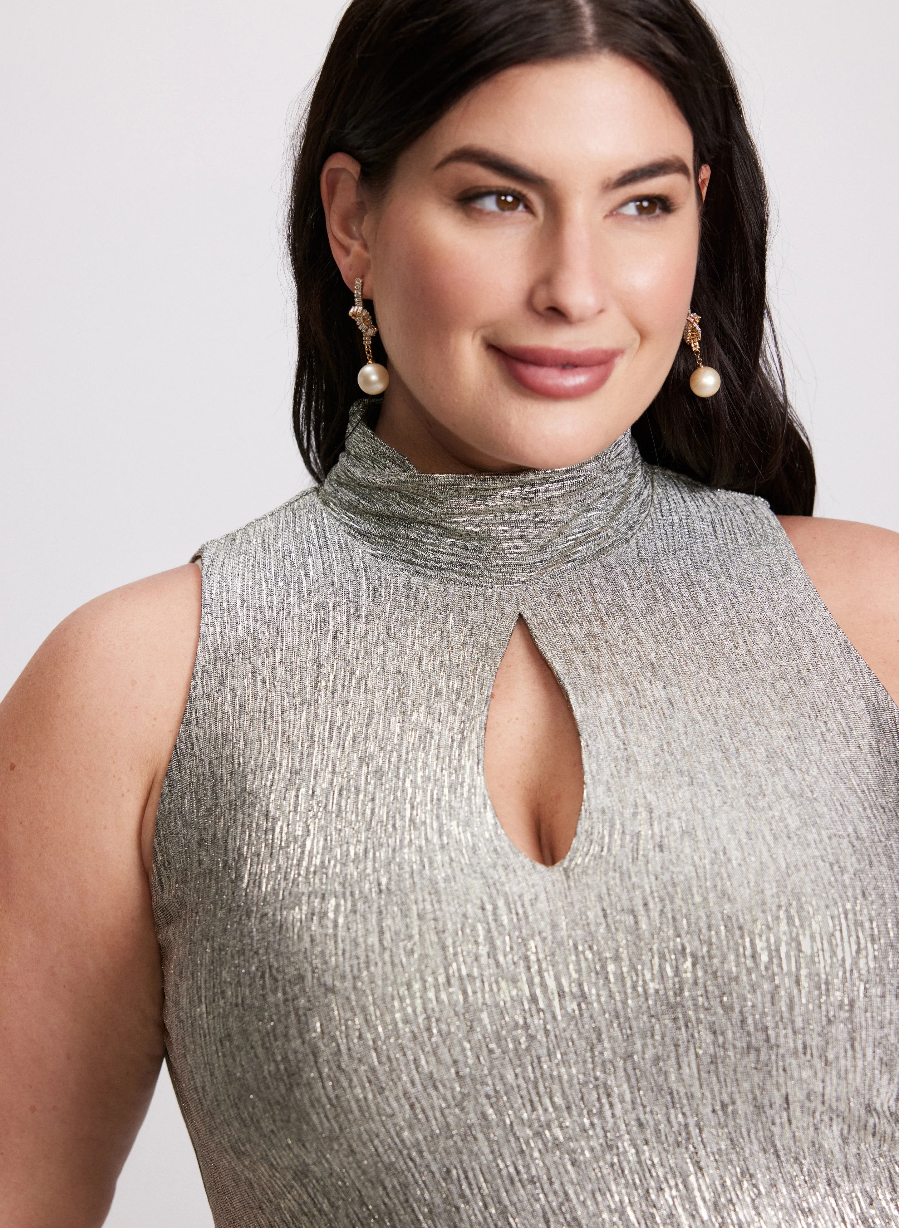 Crinkle Foil Knit Top - Image 2