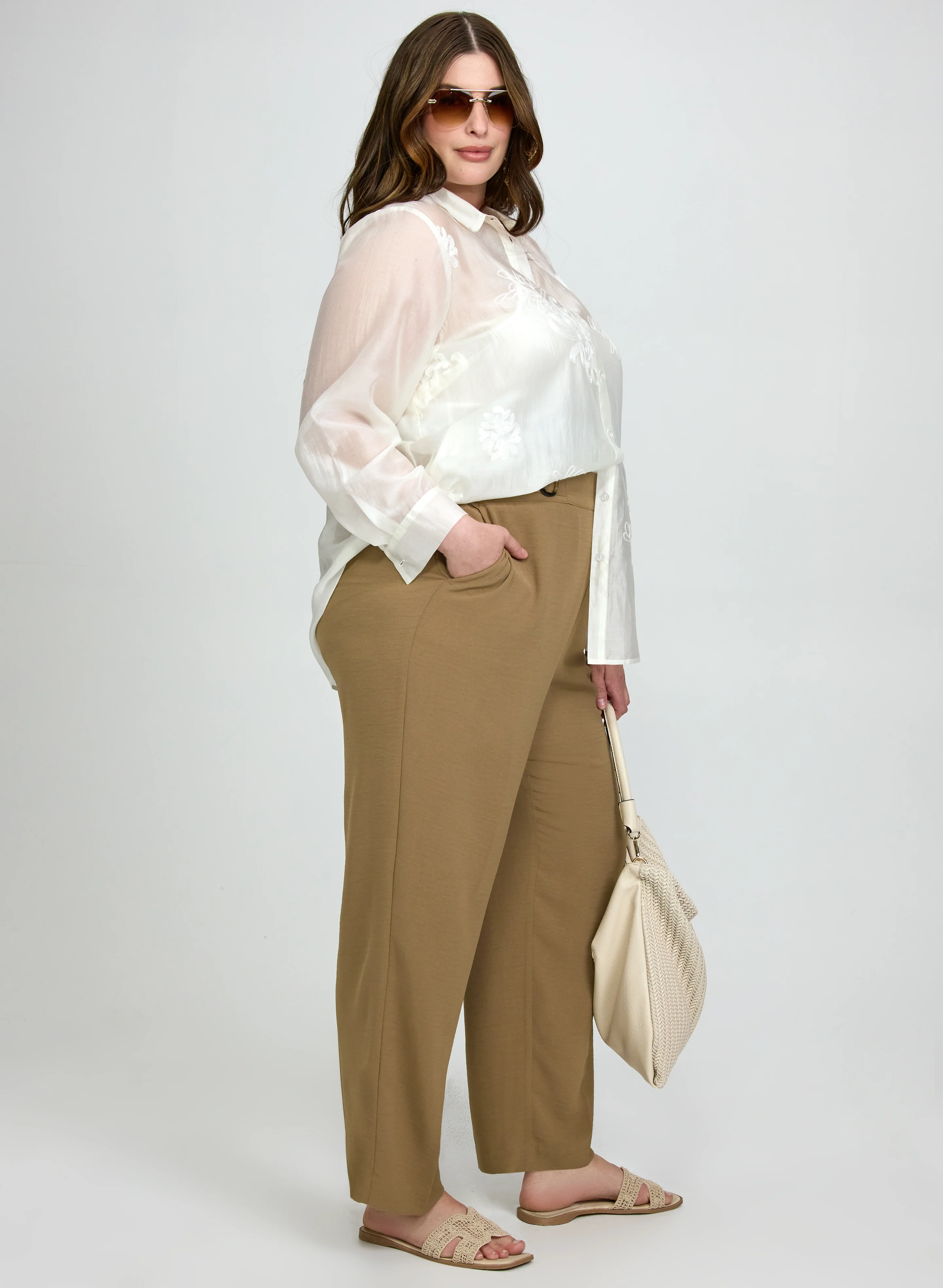 Ava Crinkle Straight-Leg Pants - Image 5