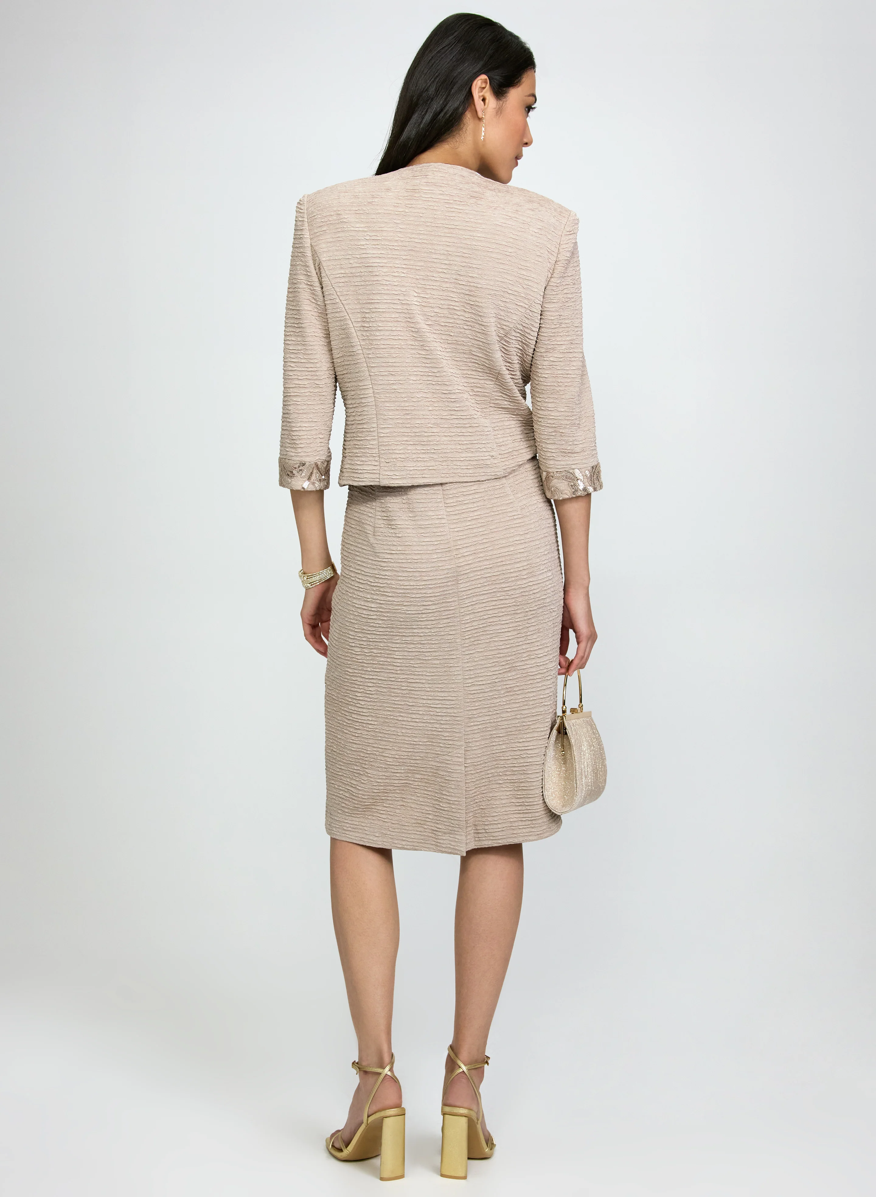 Crinkled Jacket & Dress Set - Image 3