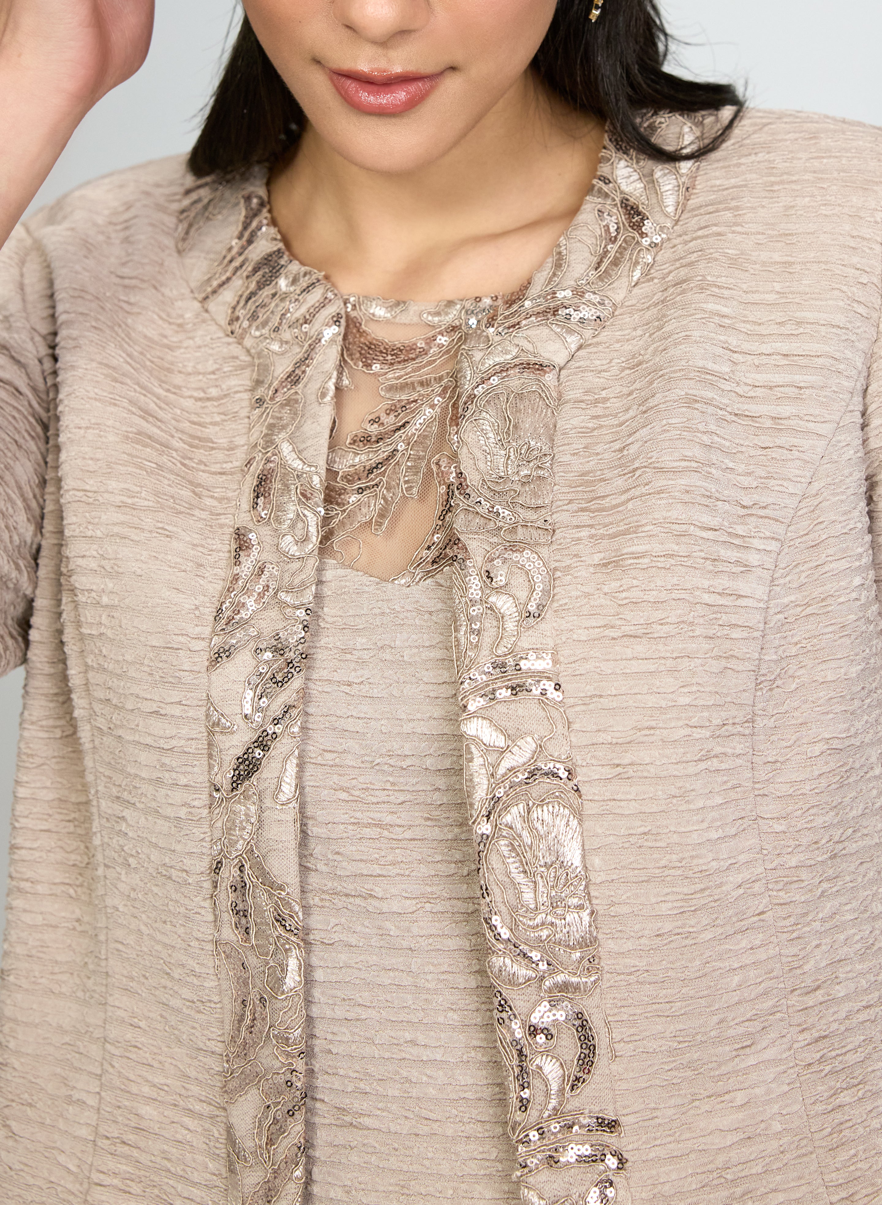 Crinkled Jacket & Dress Set - Image 5