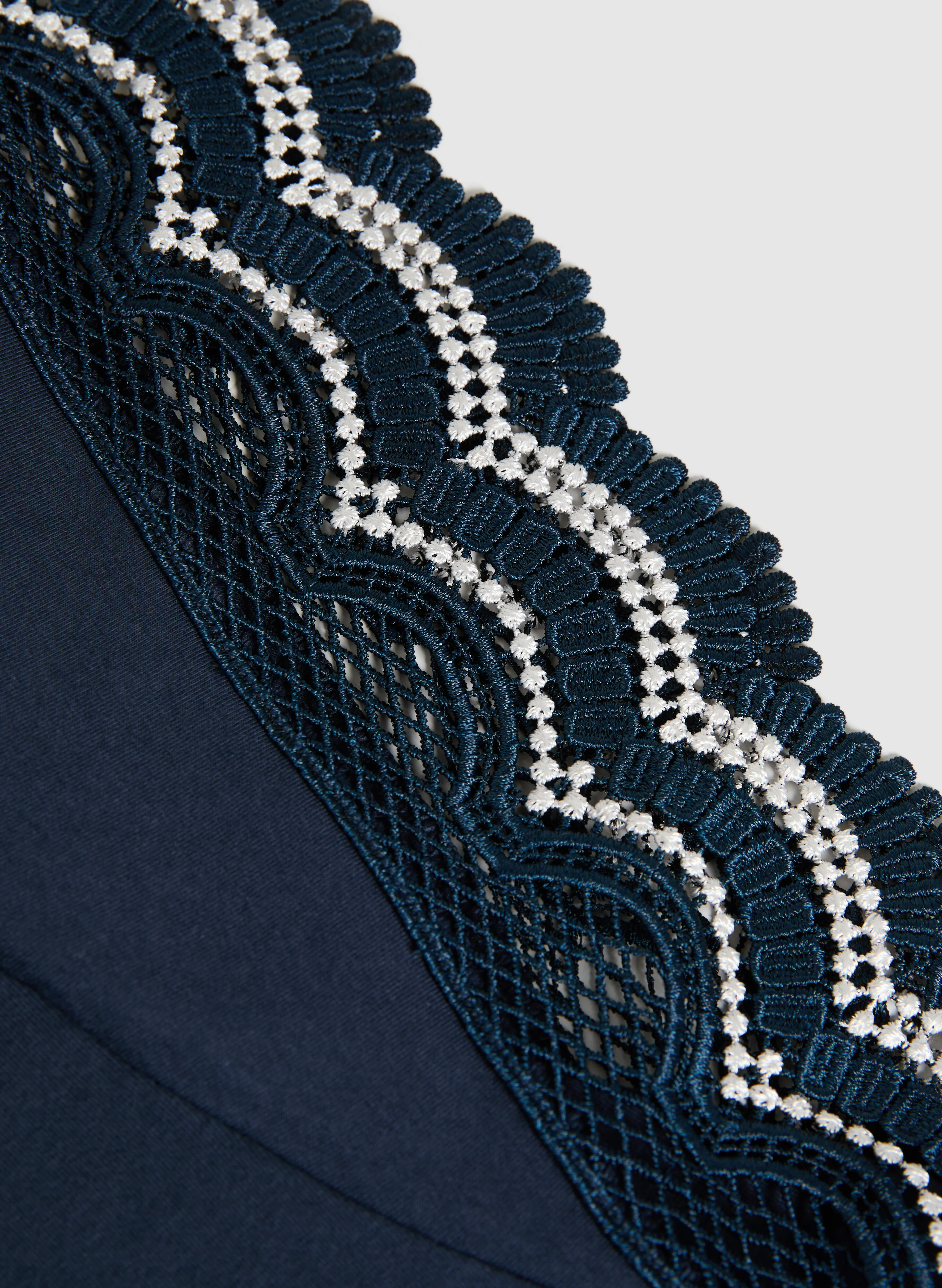 Crochet Trim Cap Sleeve T-Shirt - Image 6