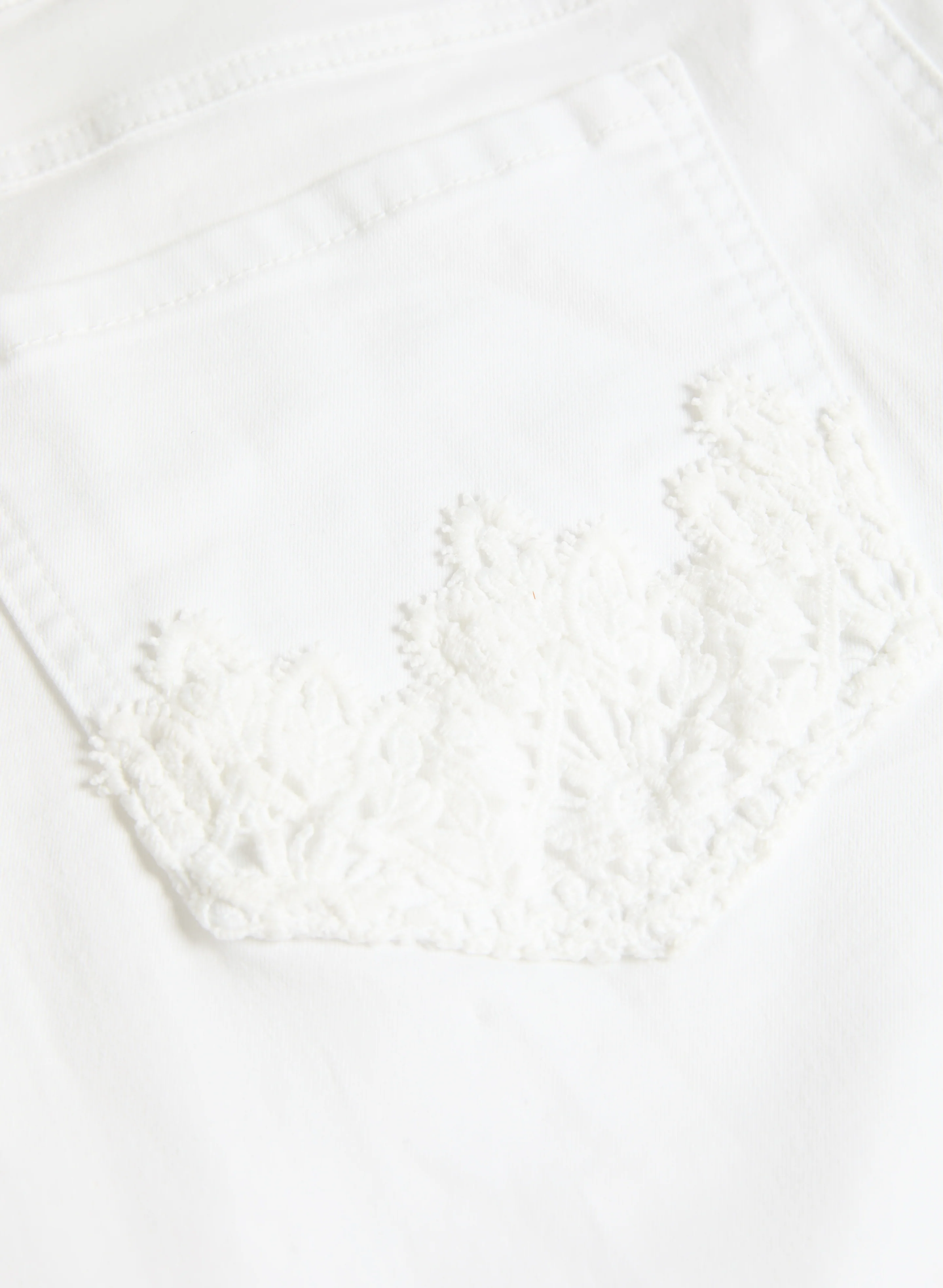 Crochet Trim Denim Capris - Image 7