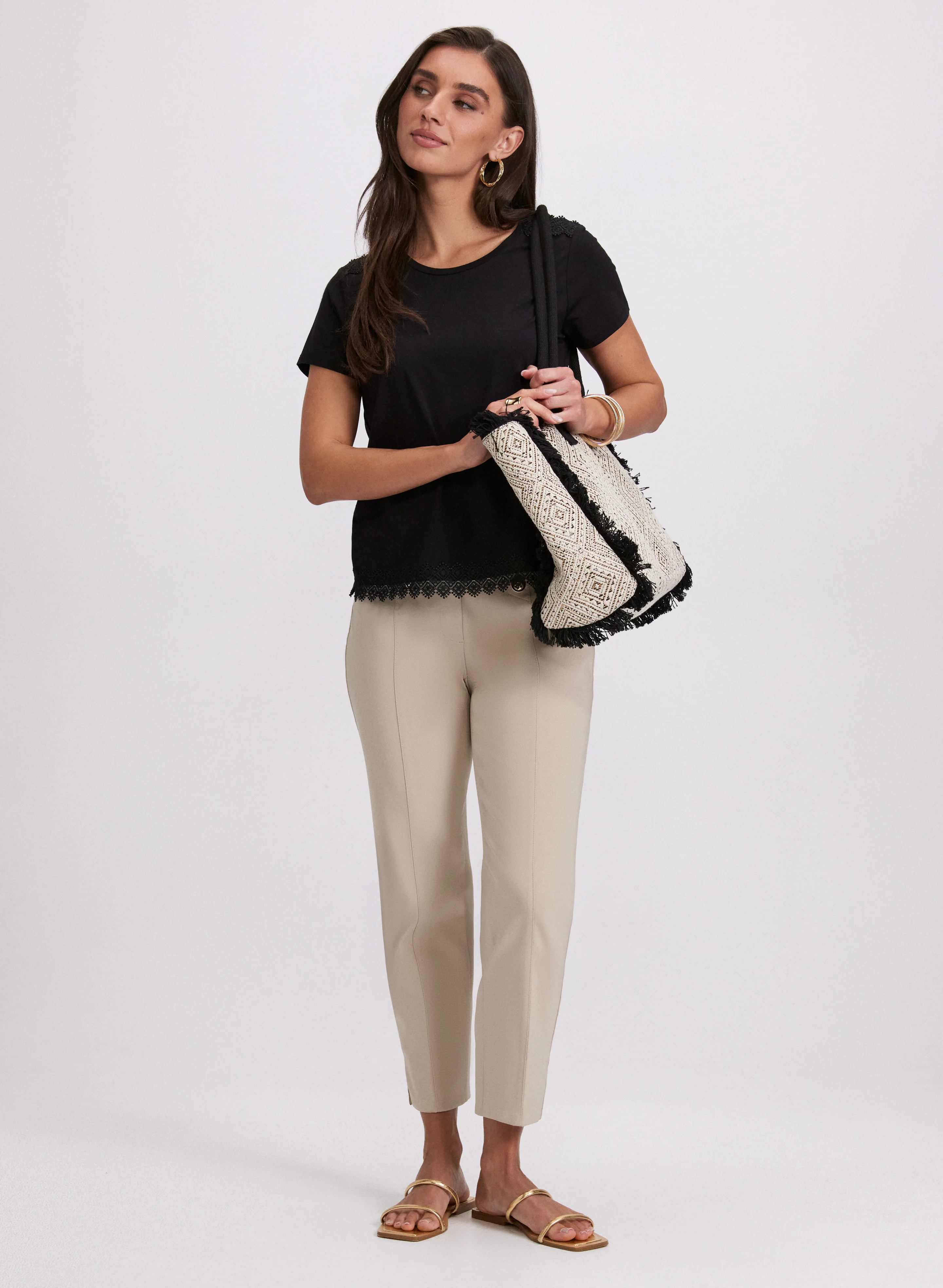 Crochet Trim T-Shirt - Image 3