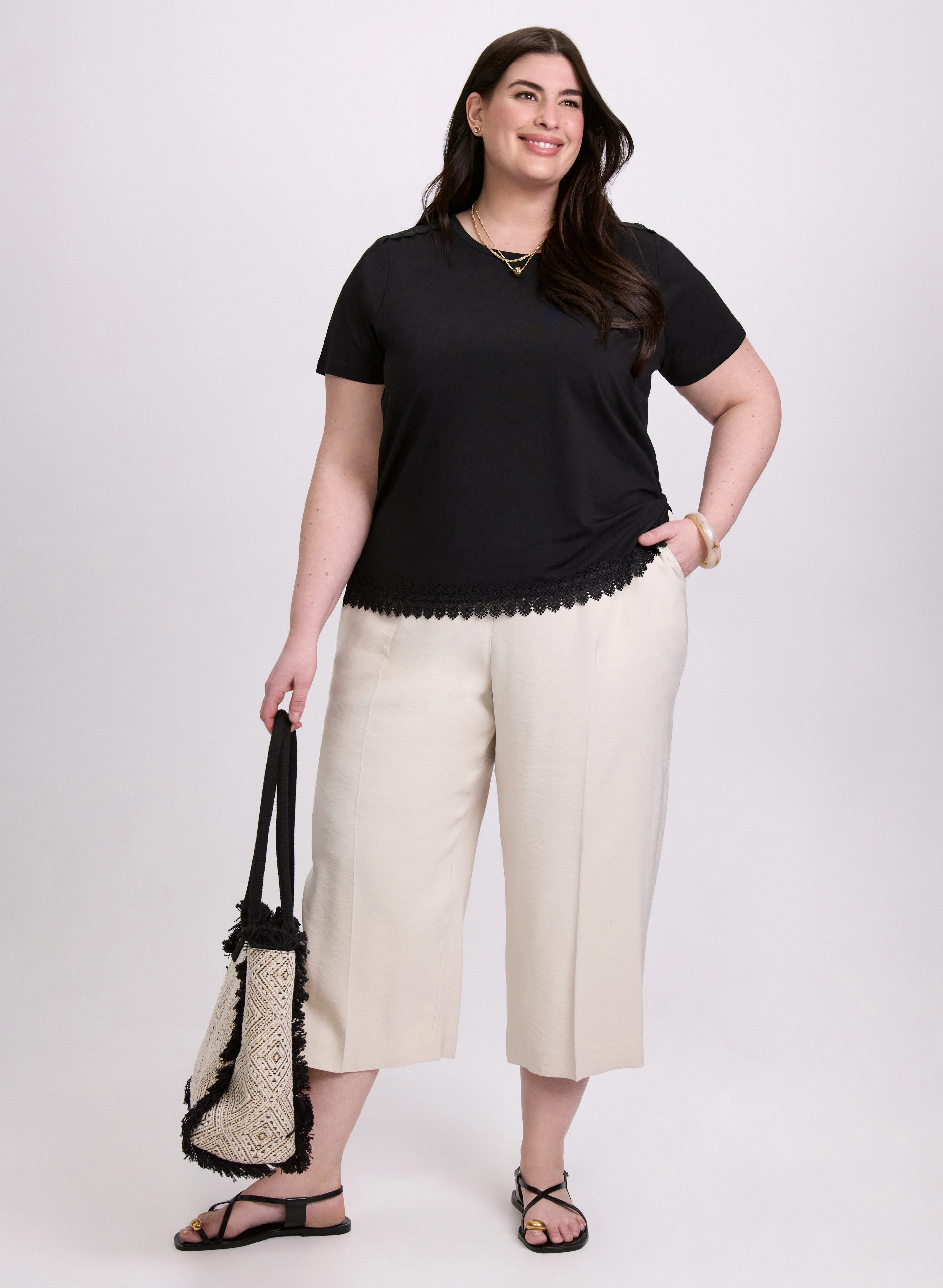 Crochet Trim T-Shirt - Image 3