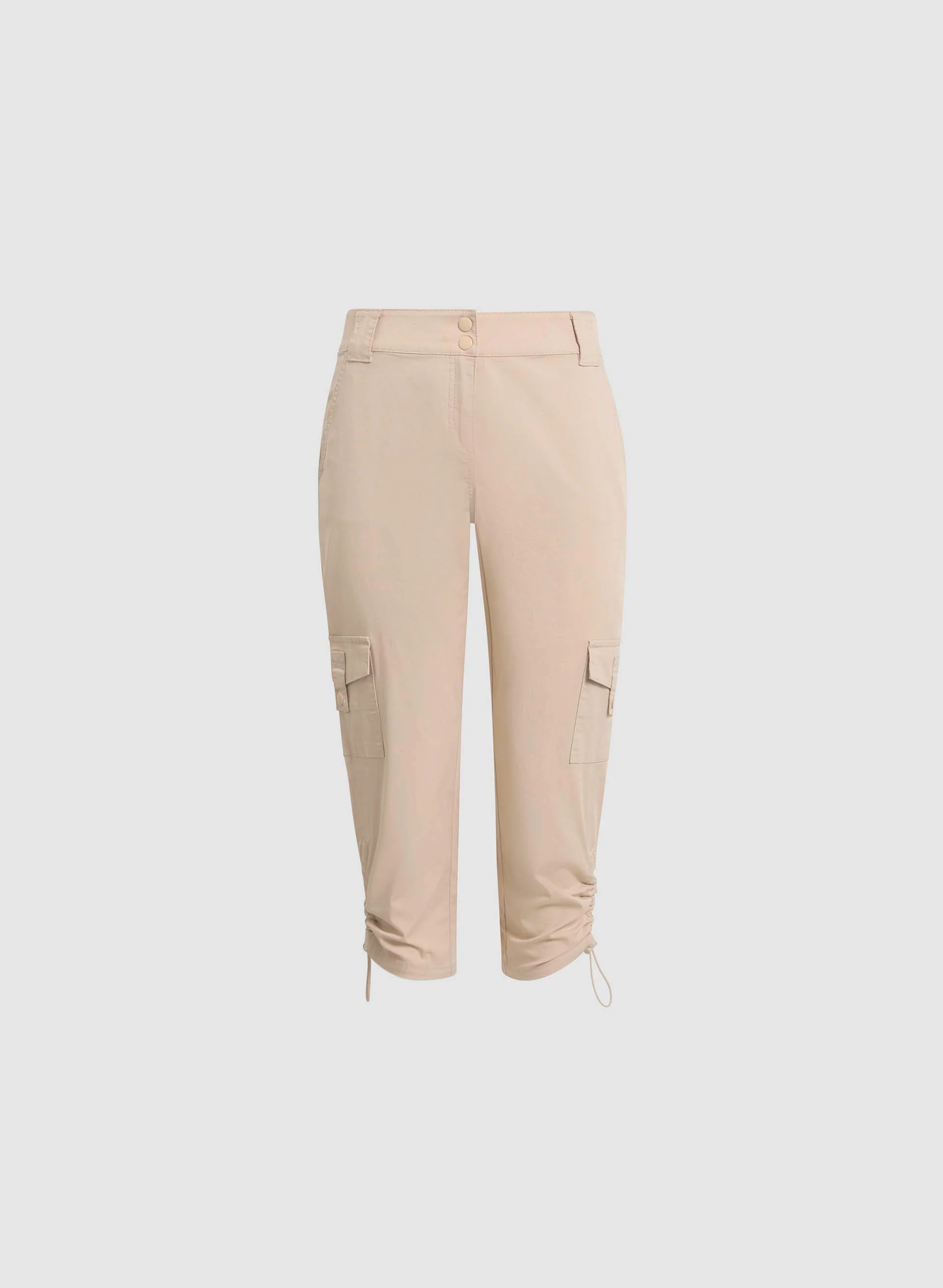 Cropped Drawstring Hem Cargo Pants - Image 6