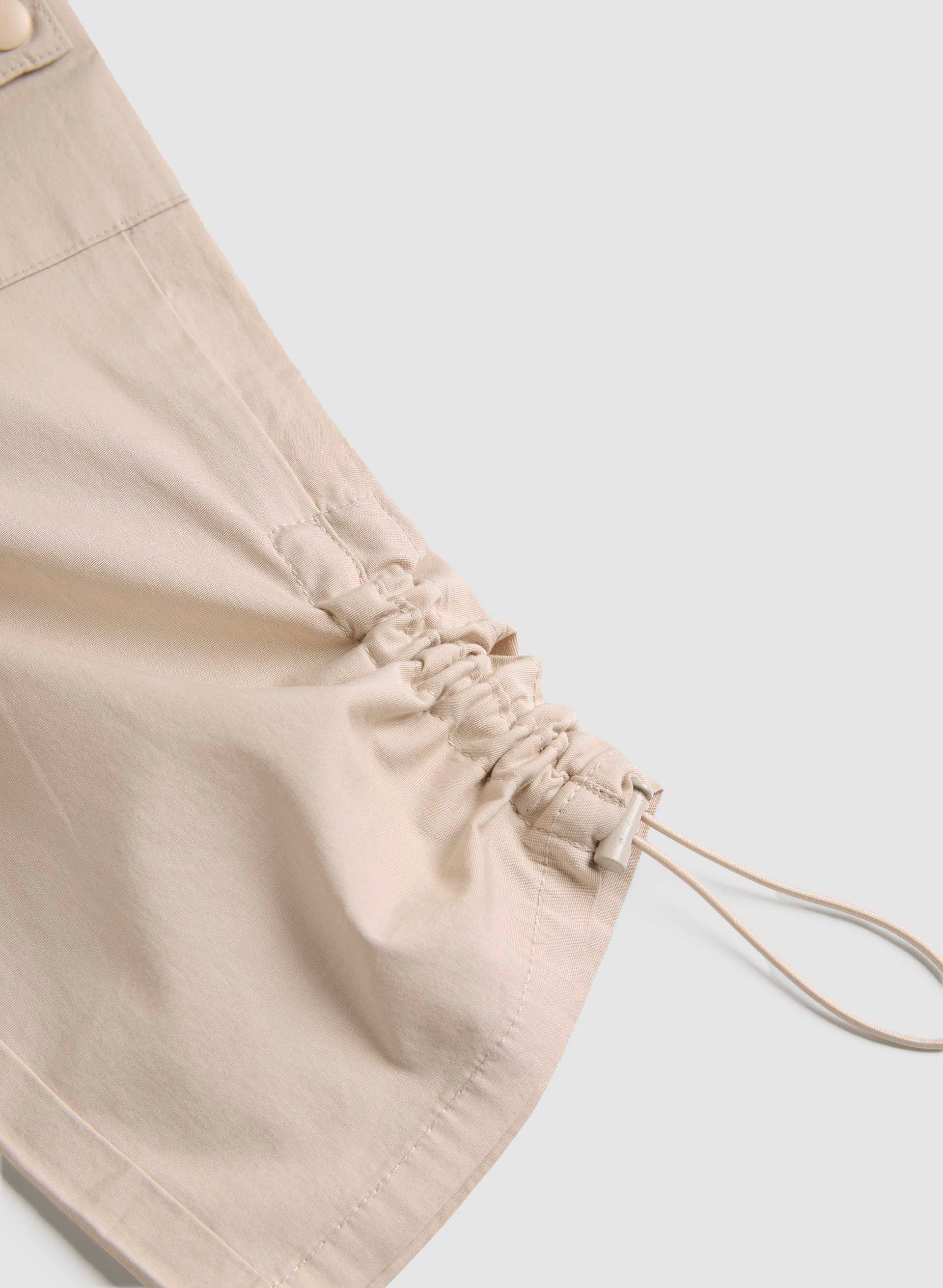Cropped Drawstring Hem Cargo Pants - Image 7