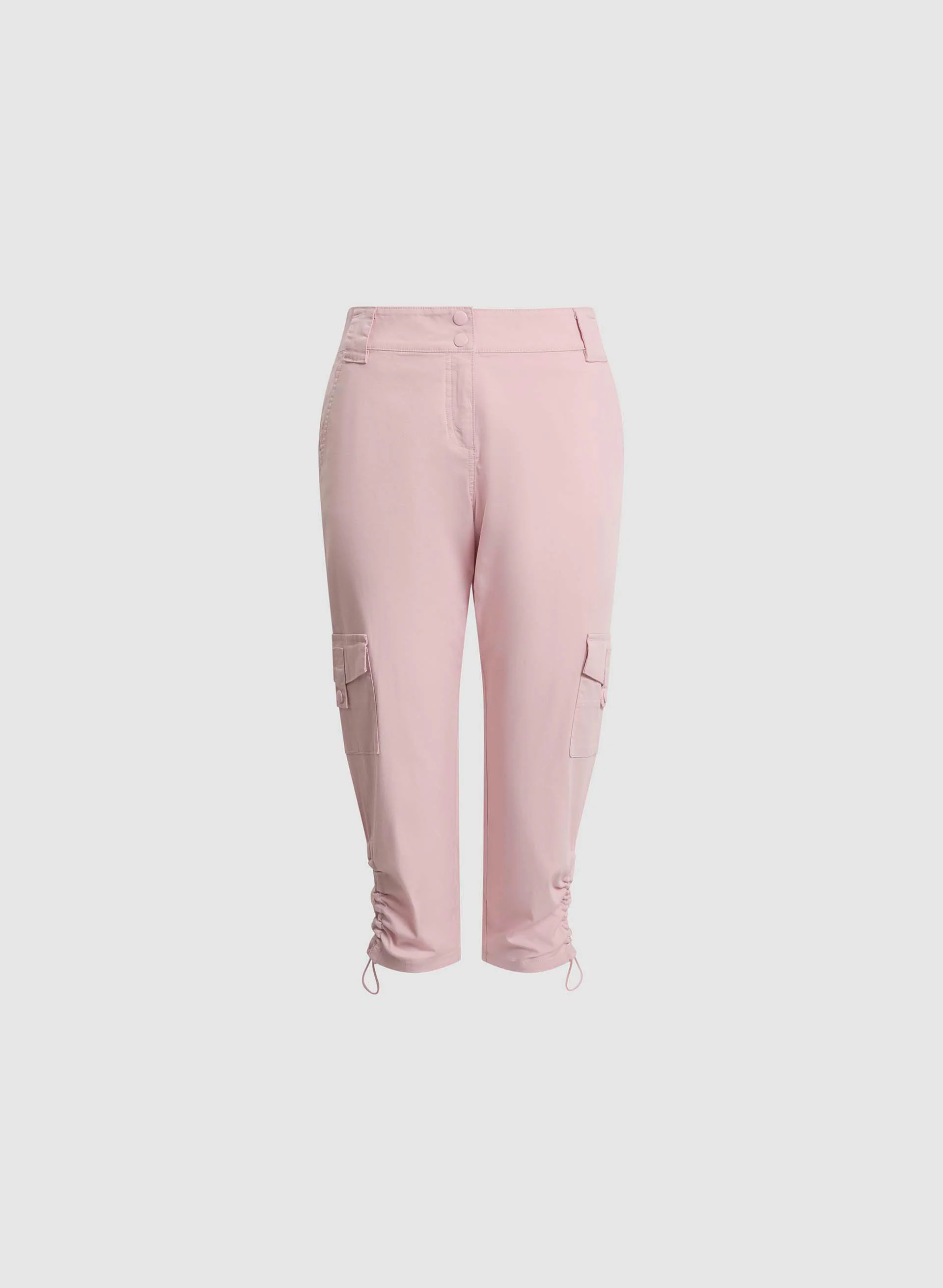 Cropped Drawstring Hem Cargo Pants - Image 6