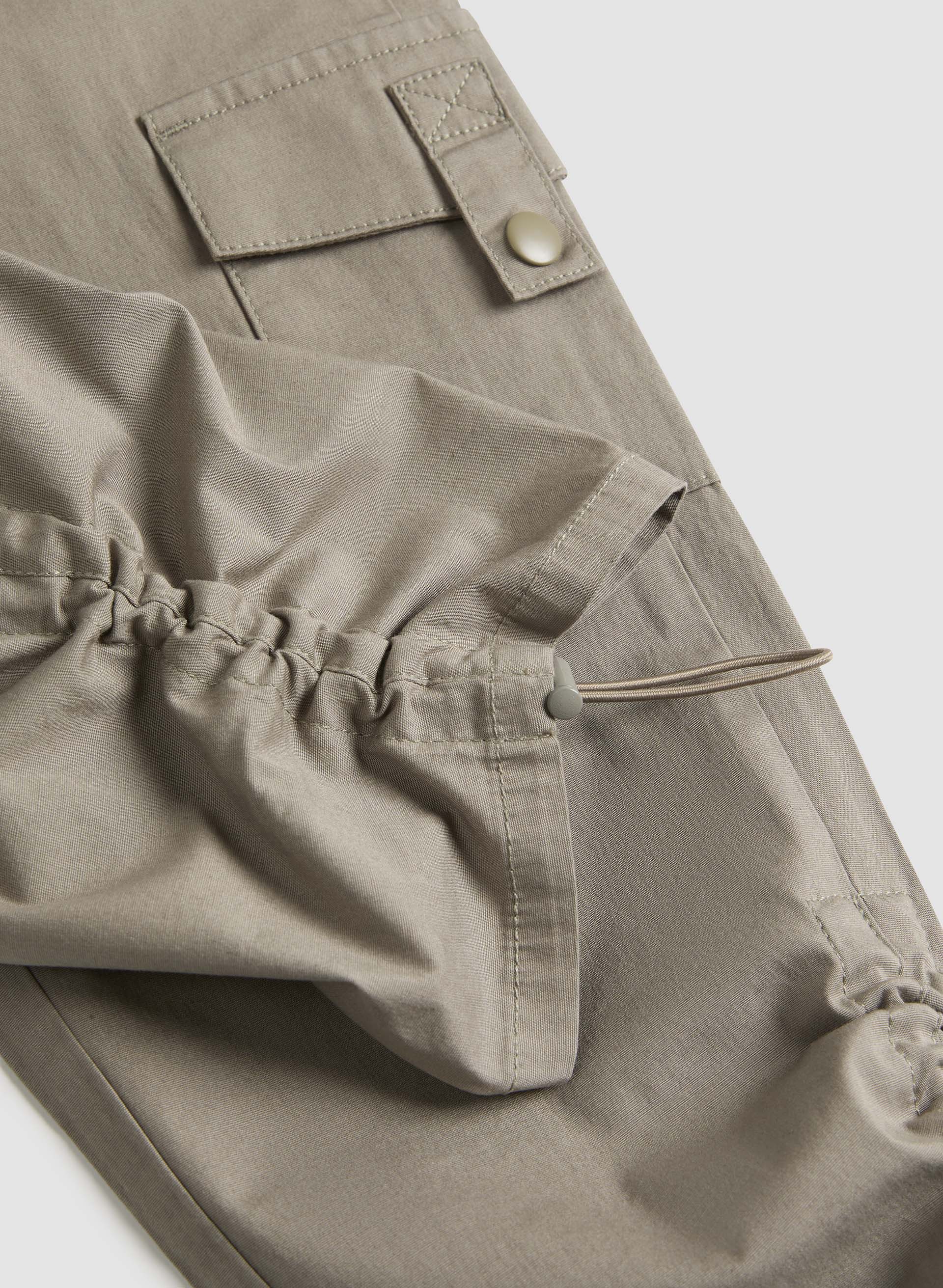 Cropped Drawstring Hem Cargo Pants - Image 7