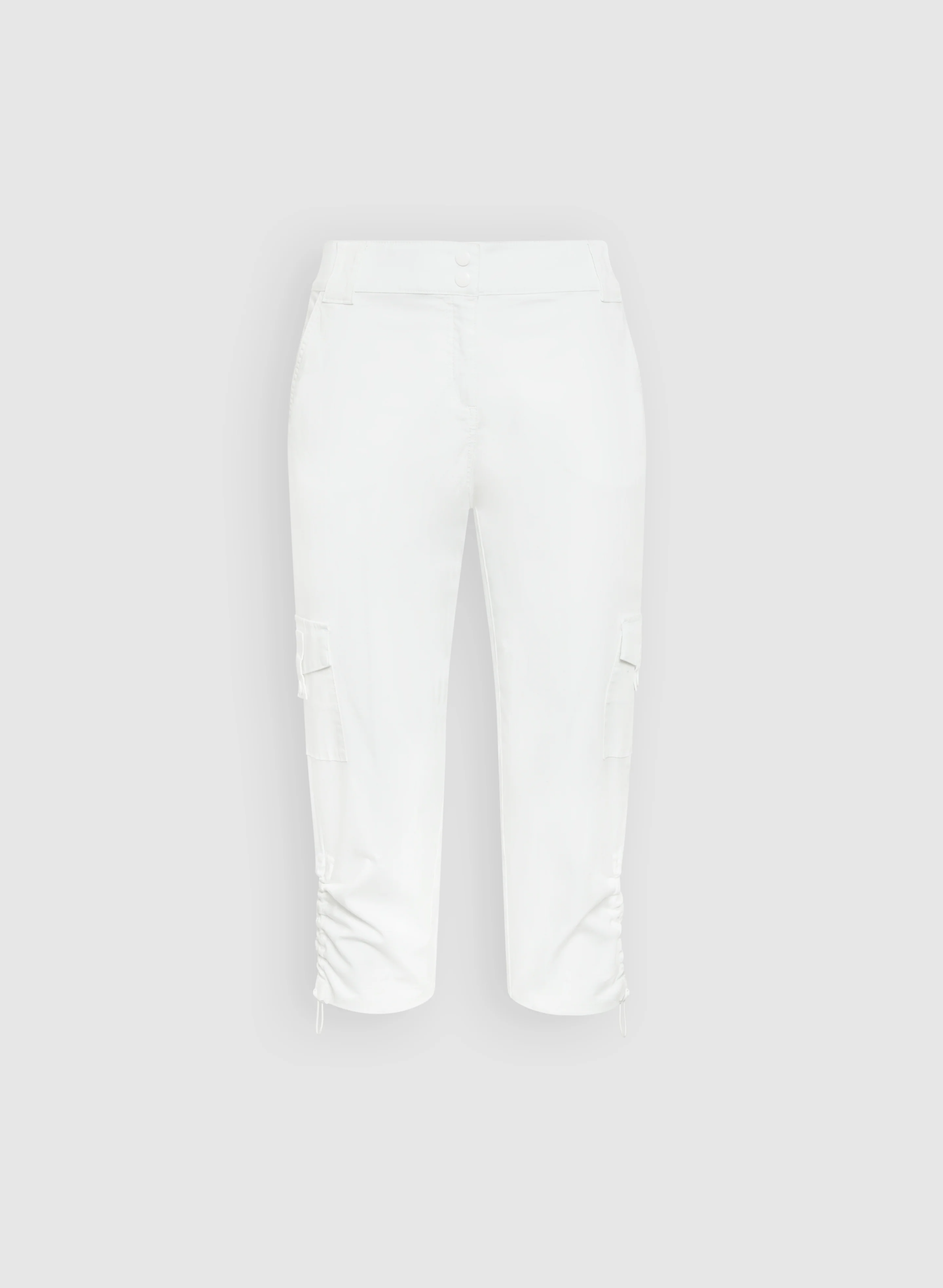 Cropped Drawstring Hem Cargo Pants - Image 6
