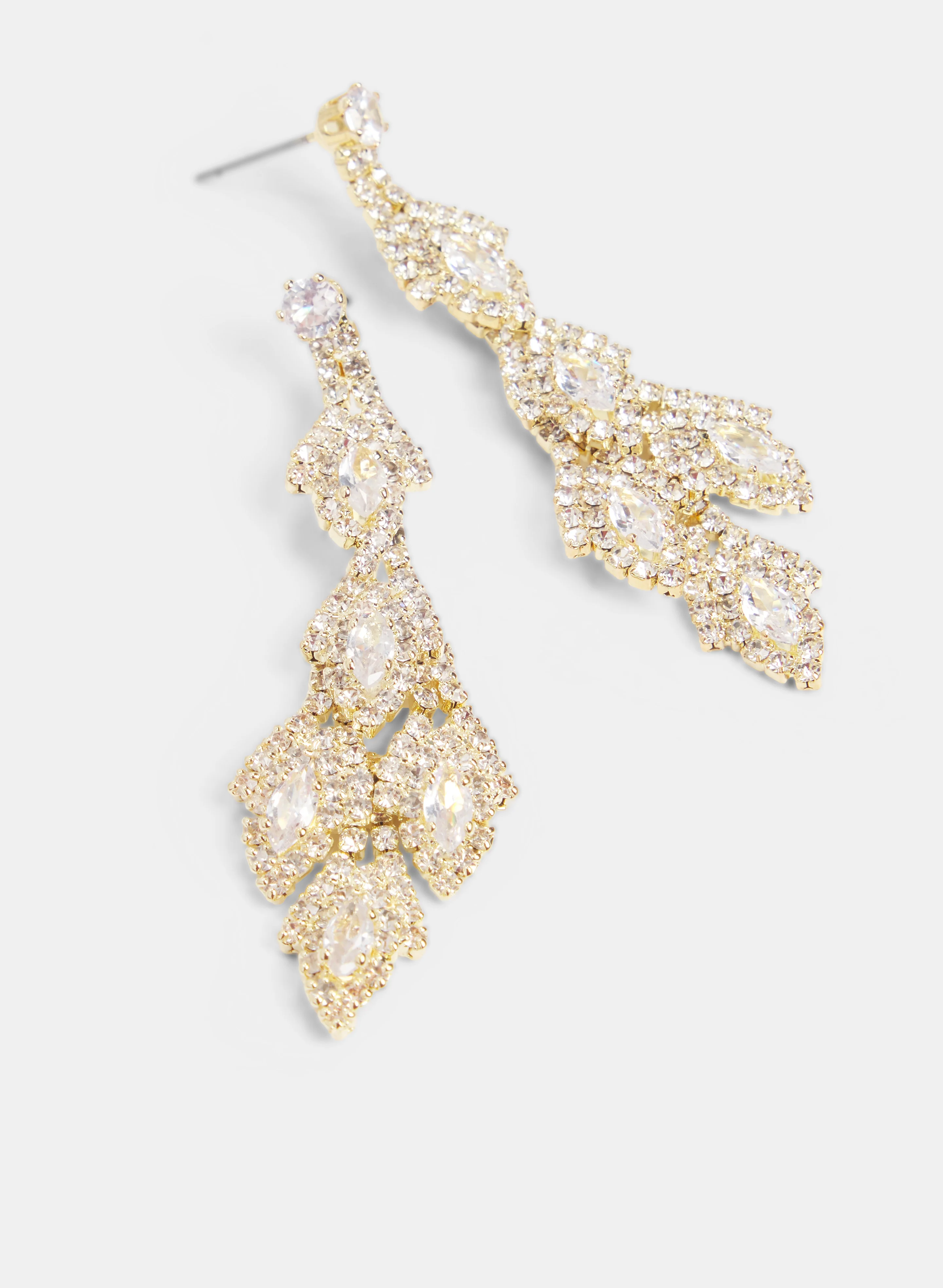 Crystal Leaf Earrings - Image 2