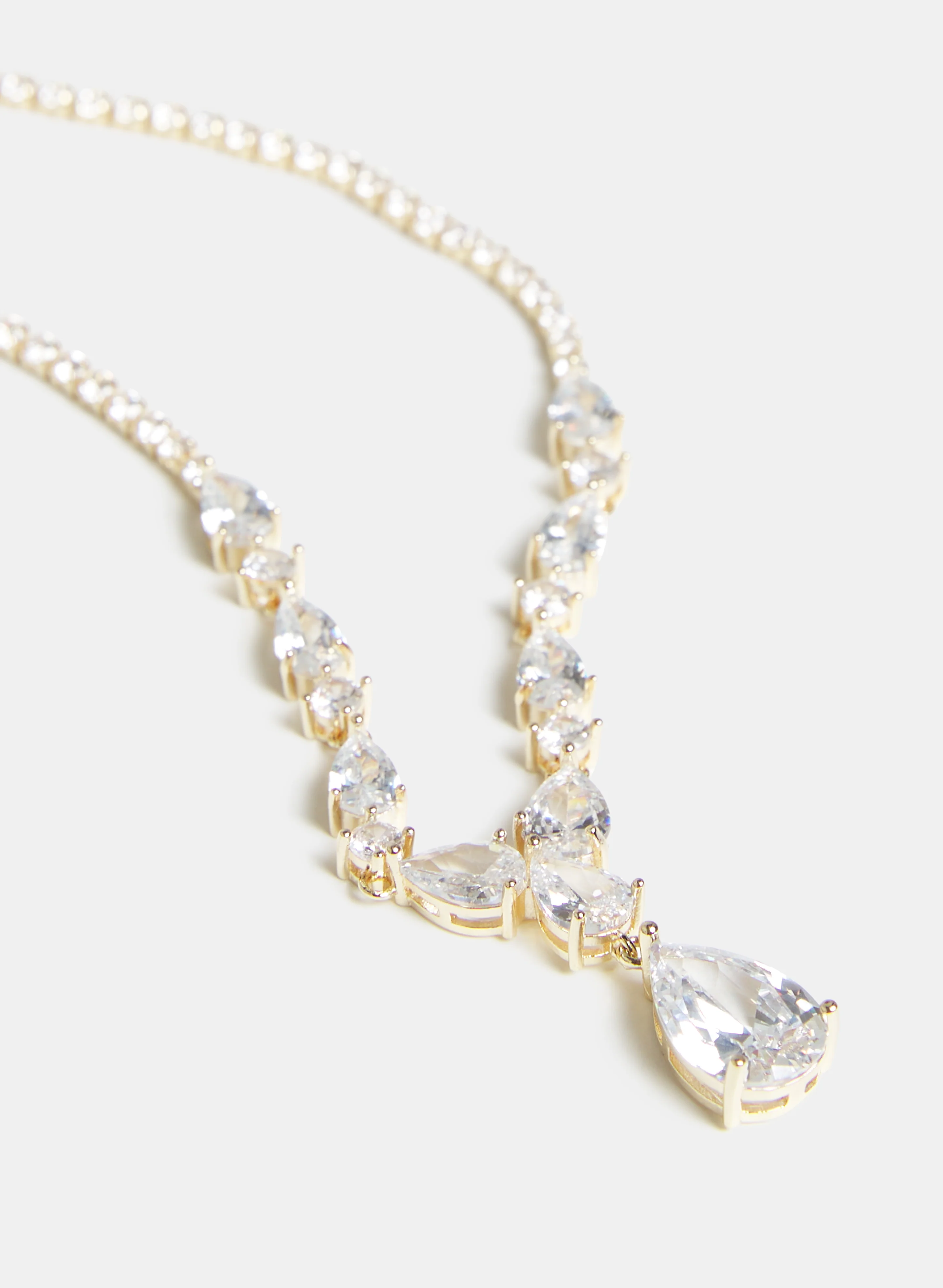 Crystal Teardrop Pendant Necklace - Image 2