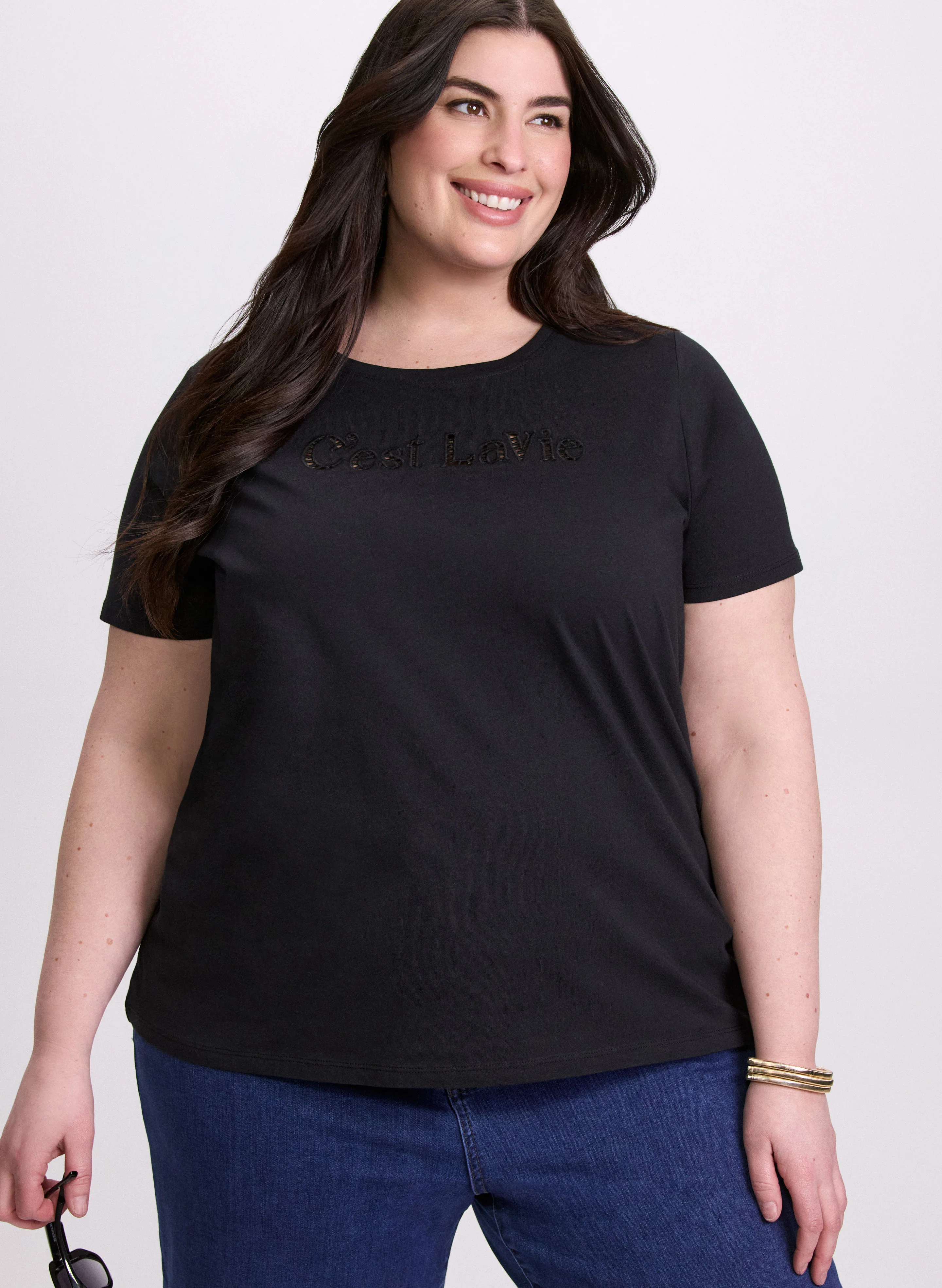 Cut-Out Script T-Shirt - Image 6