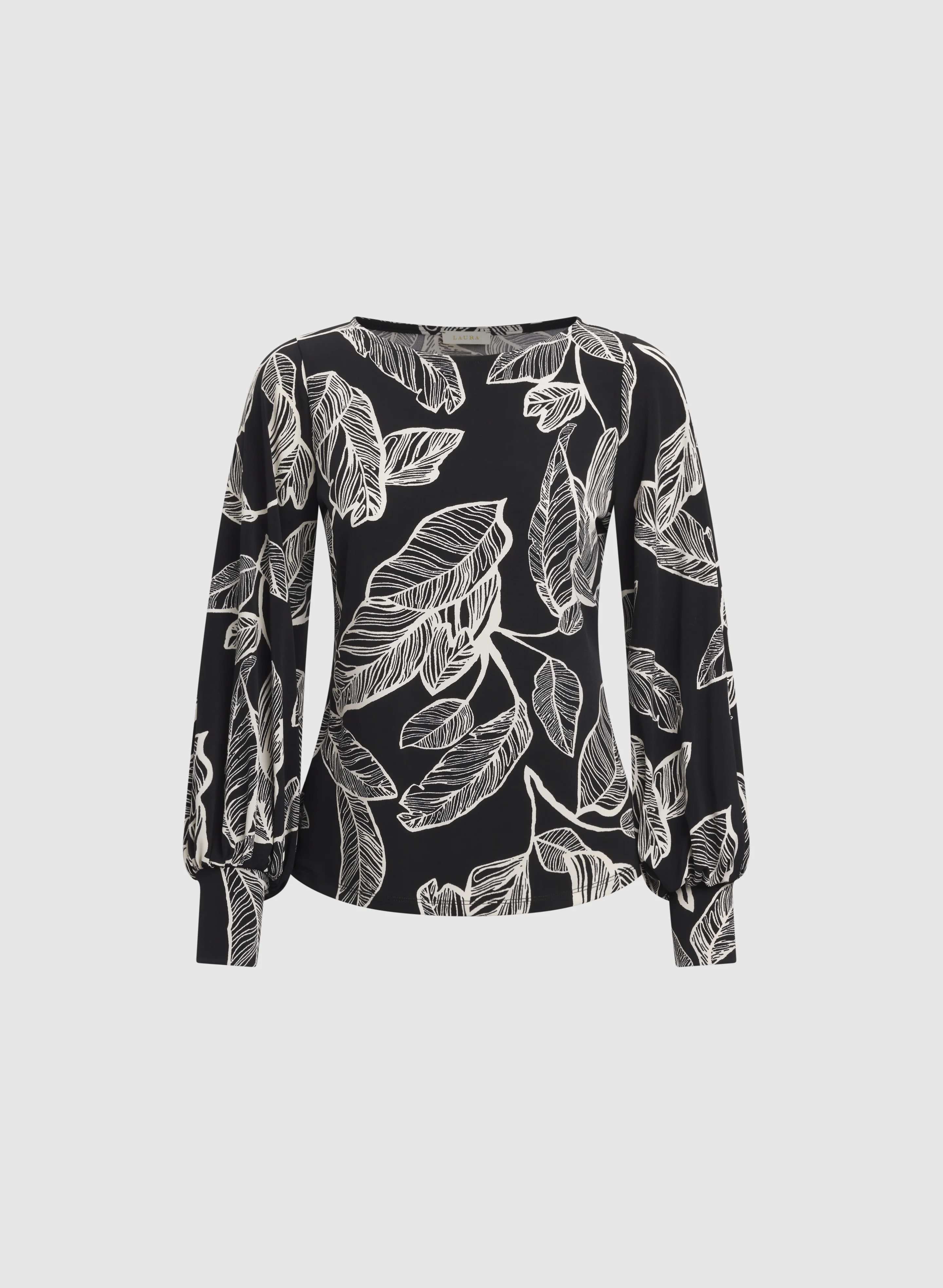 Sketch Leaf Print Top - Image 6