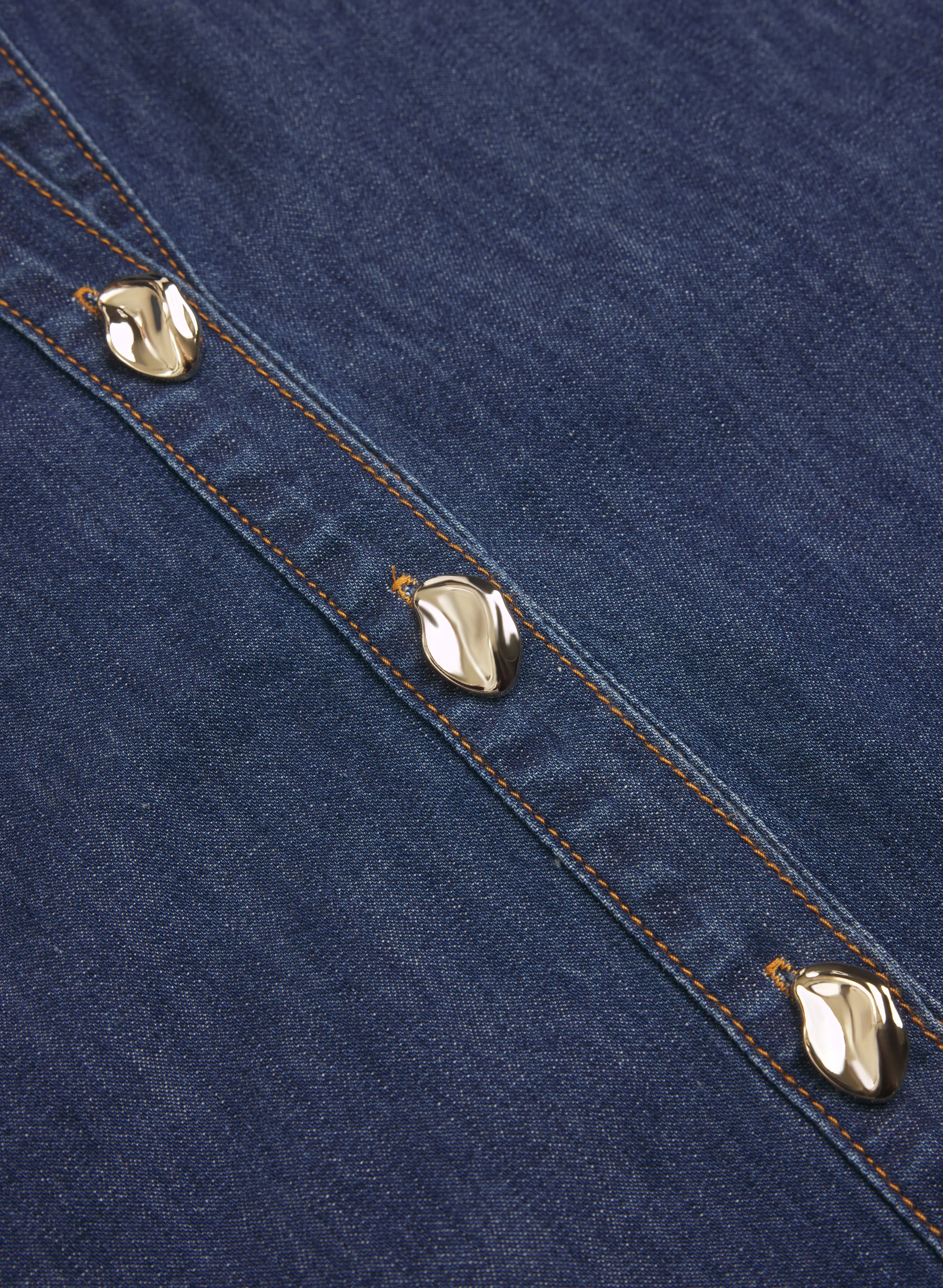 Denim Button-Down Blouse - Image 7